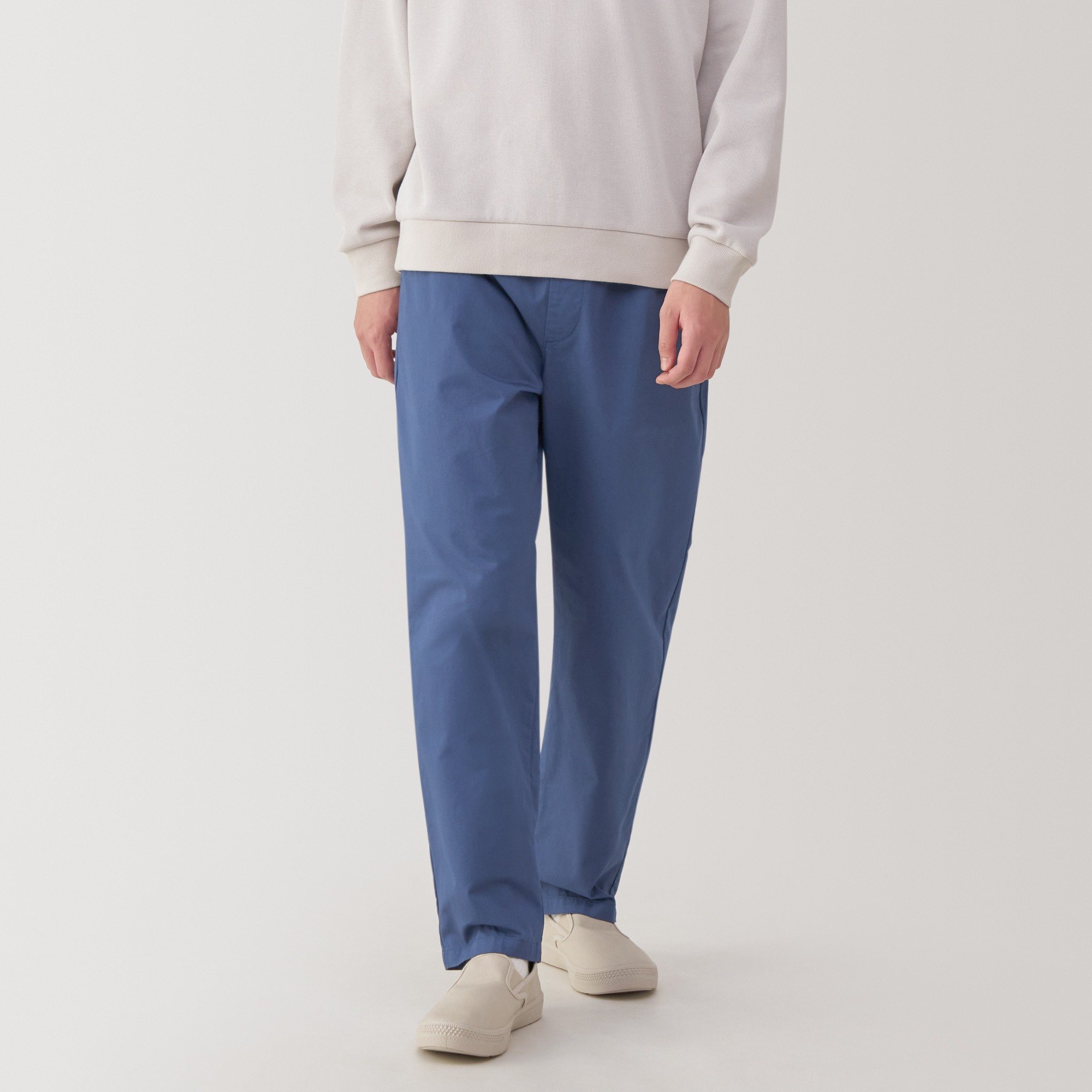 M's Washed cotton easy pants