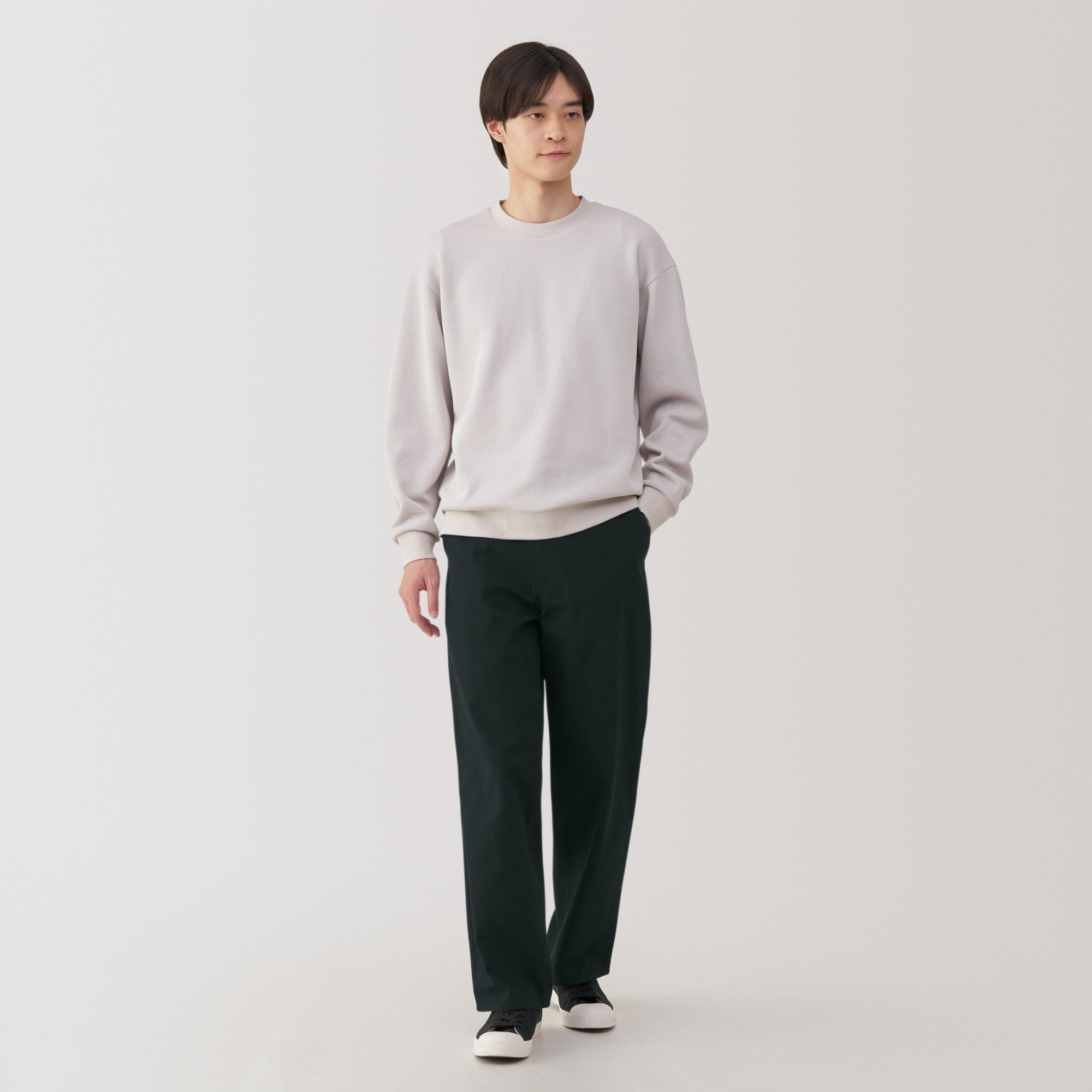 M's Kapok blend herringbone wide pants