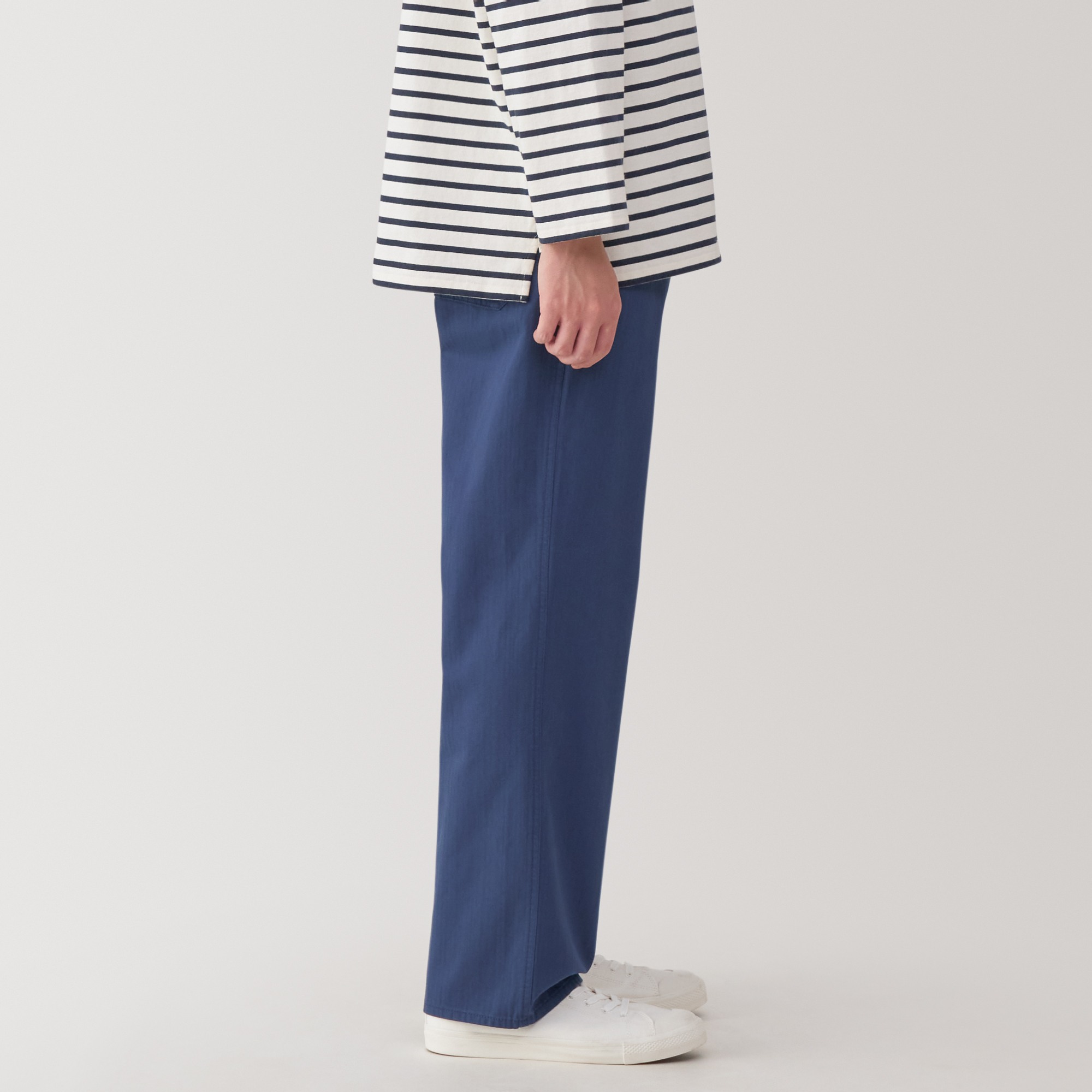 M's Kapok blend herringbone wide pants