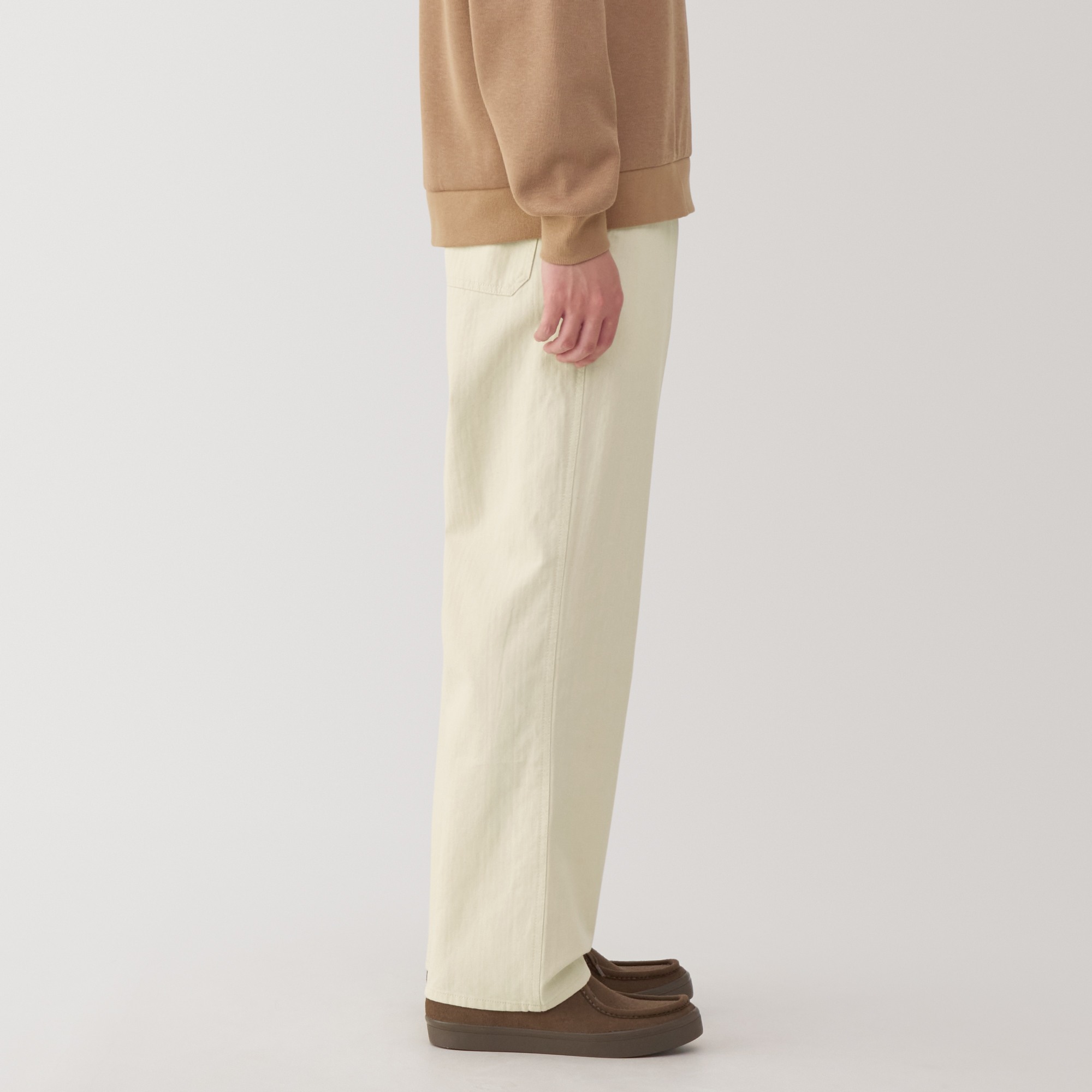 M's Kapok blend herringbone wide pants