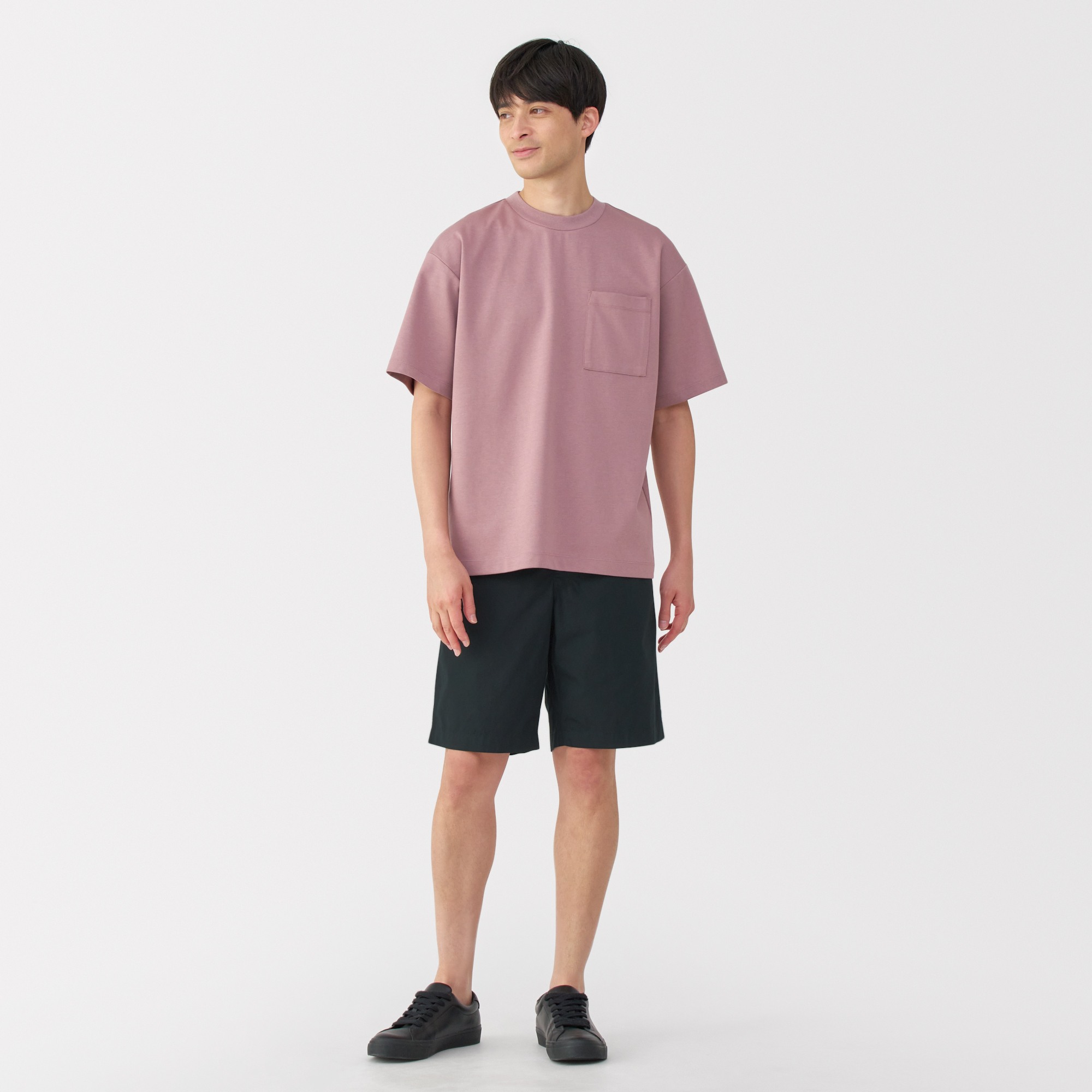 M's Washed broadcloth easy shorts