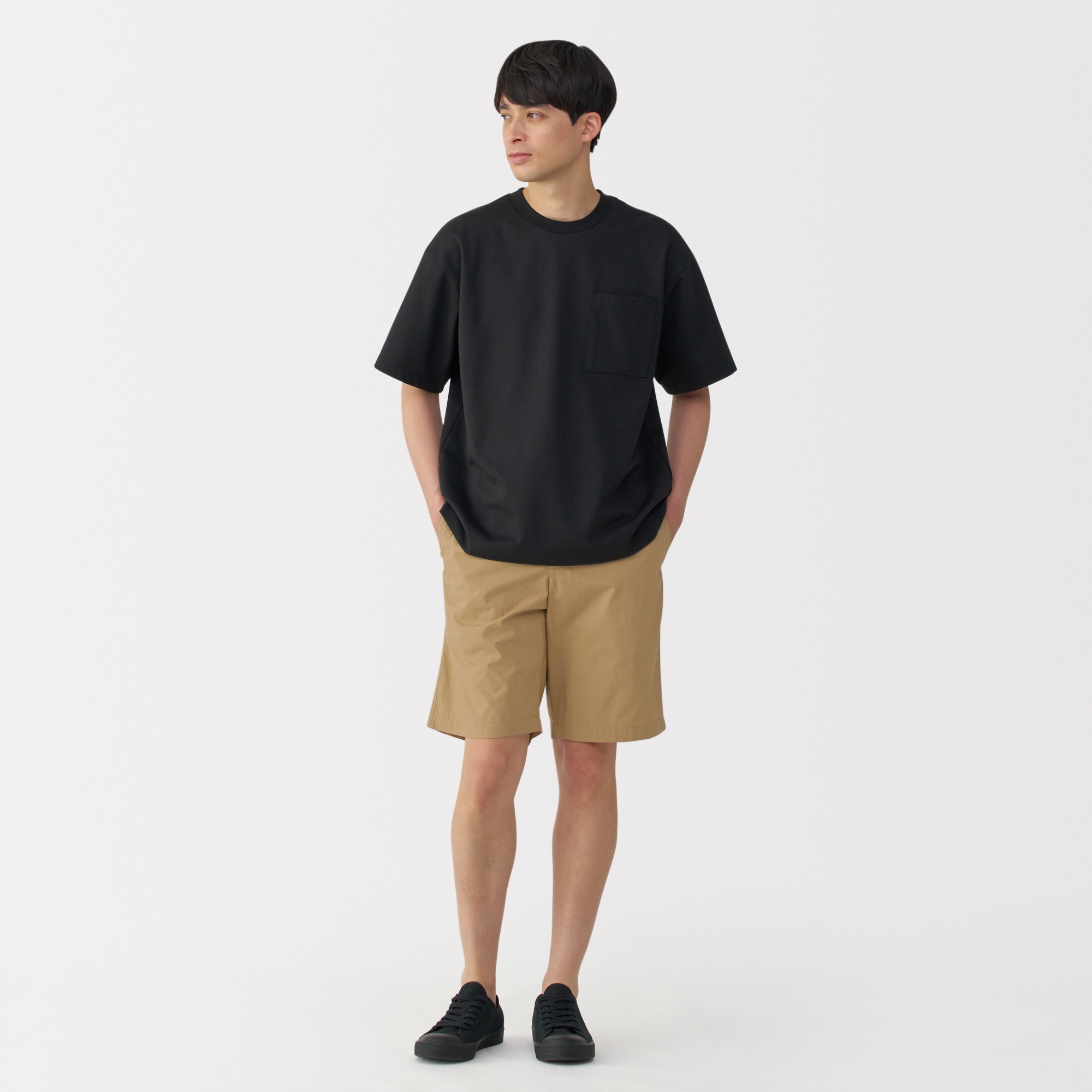 Washed broadcloth easy shorts