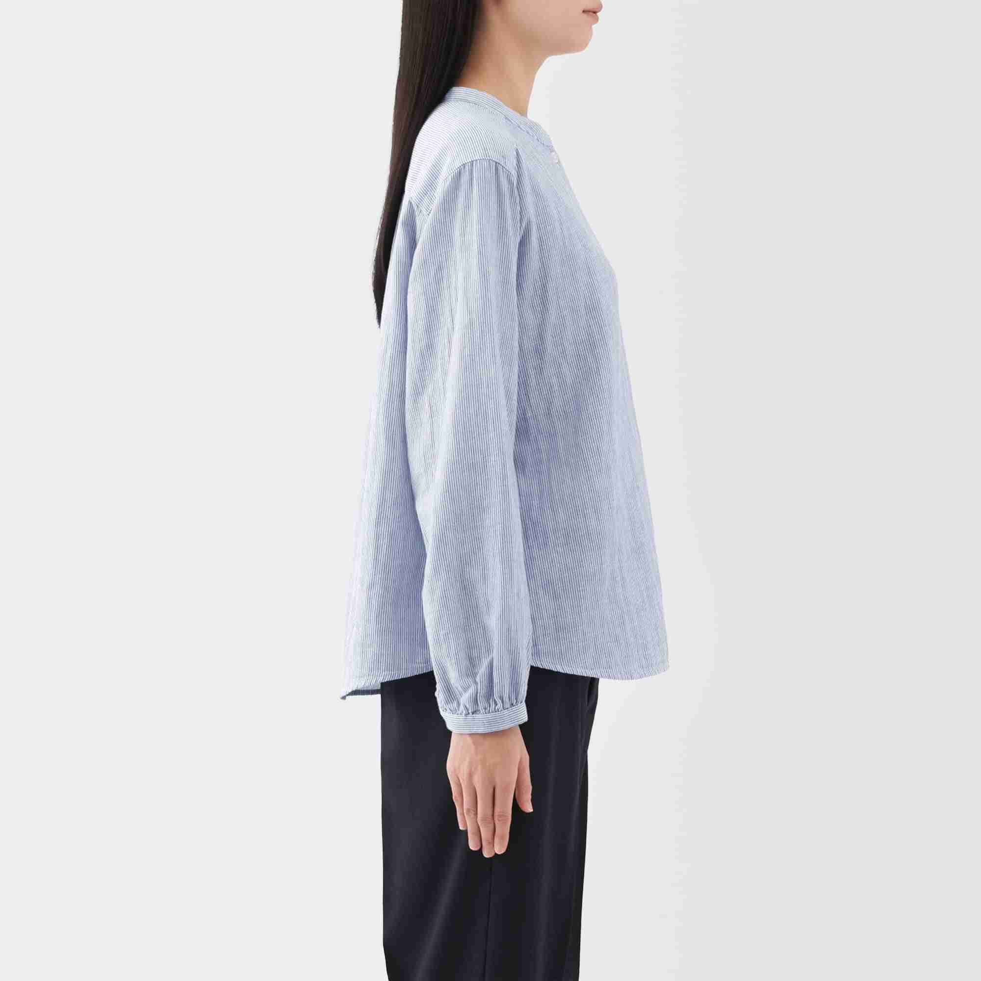 Kapok blend double gauze Long Sleeve blouse