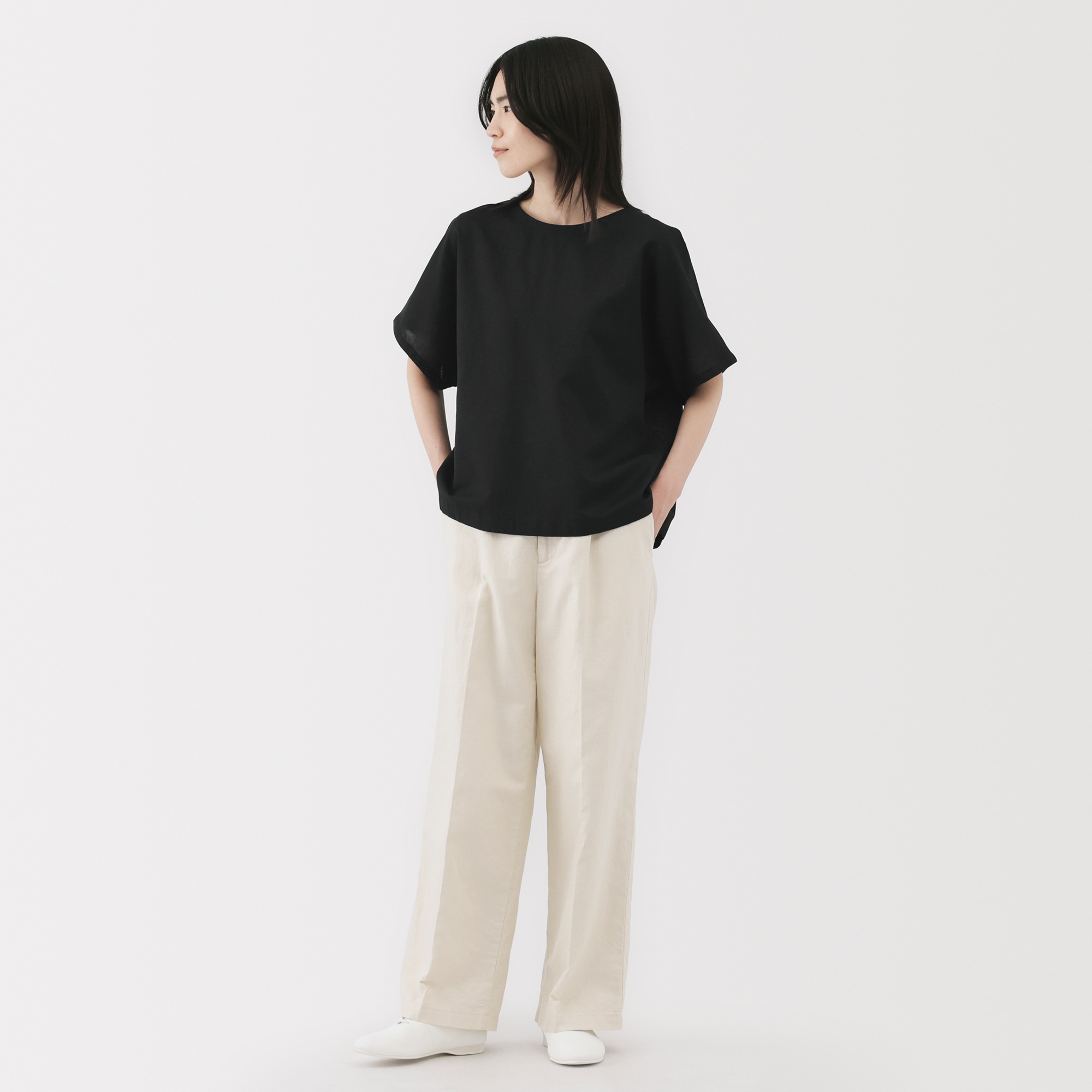 W's Hemp cotton S/S blouse
