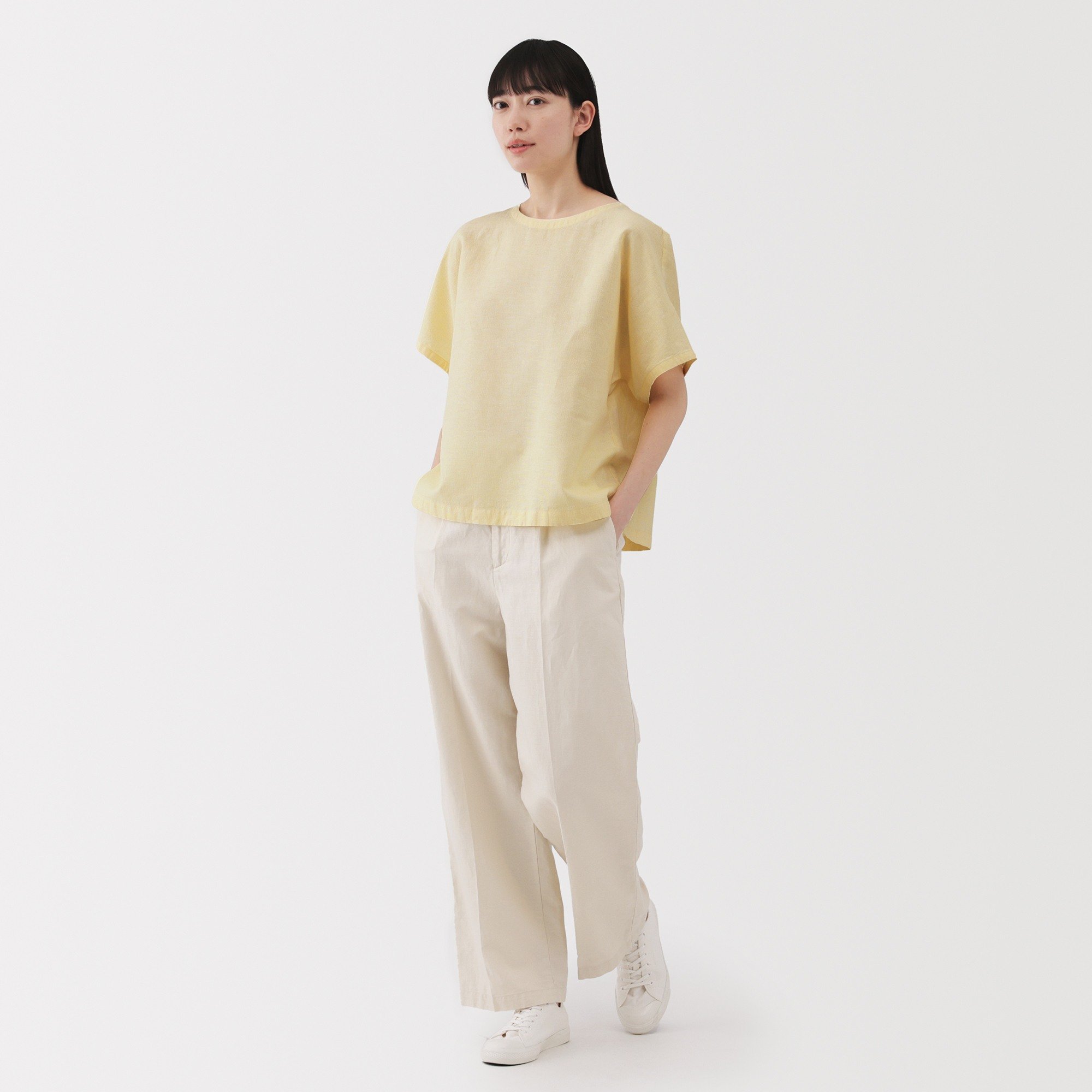 W's Hemp cotton S/S blouse
