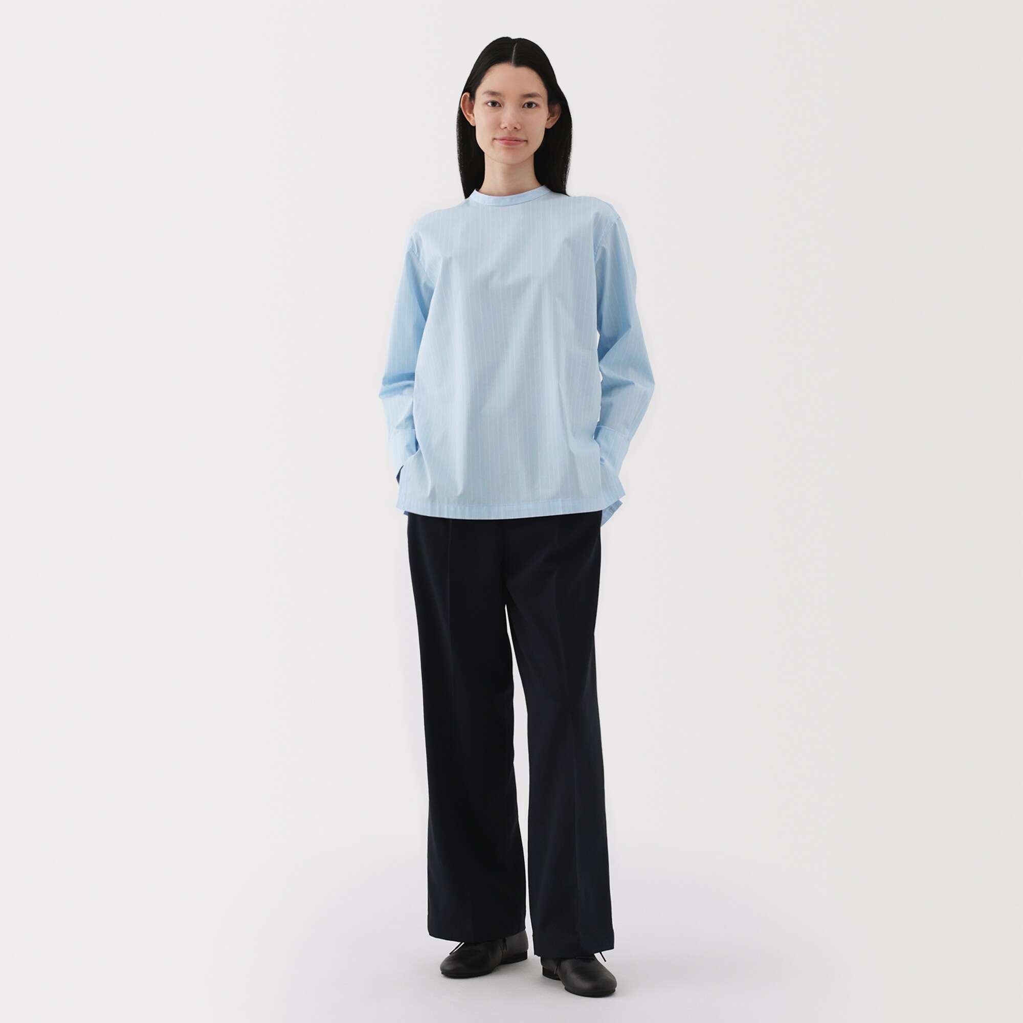 Quick dry broadcloth Long Sleeve blouse