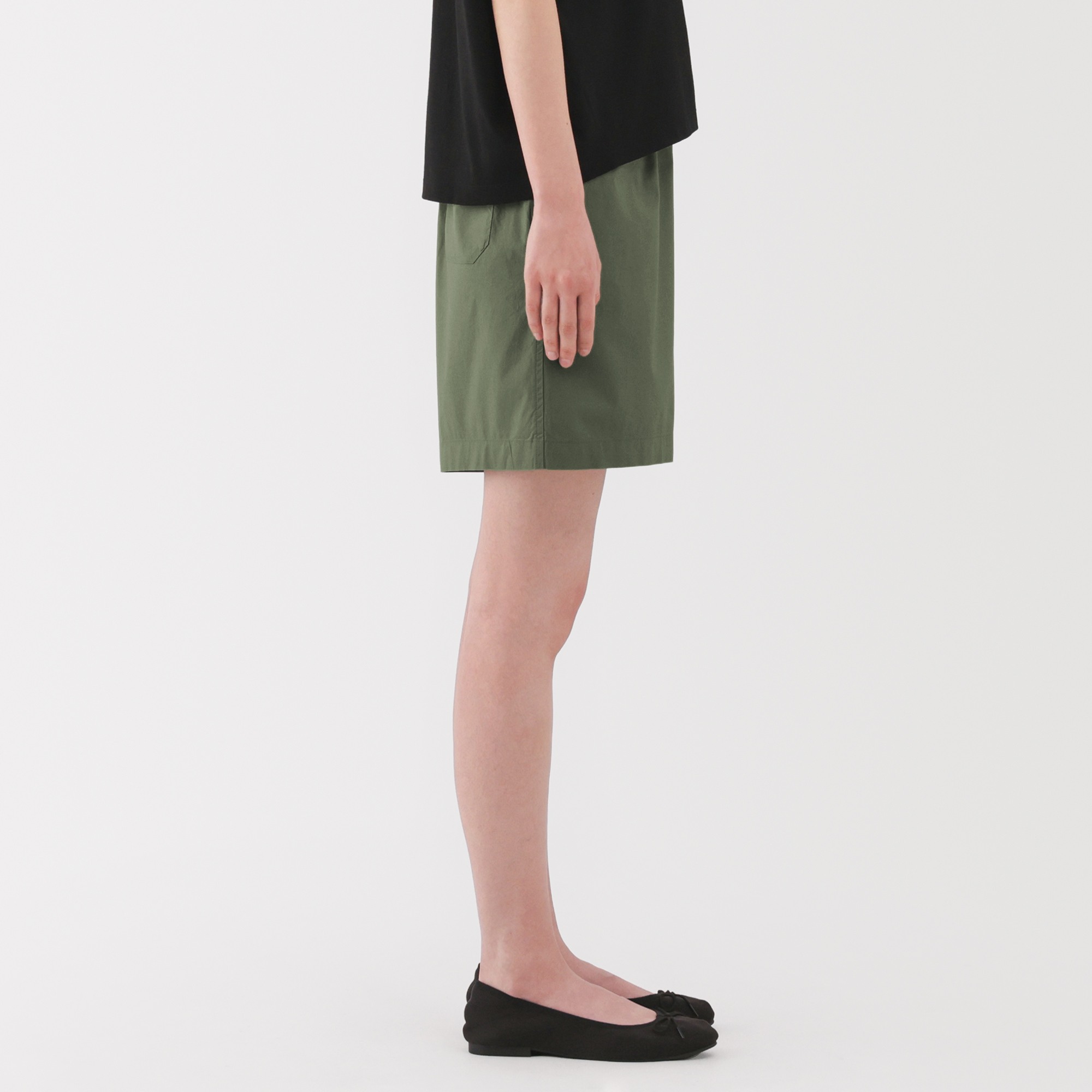 W's Washed broadcloth Short pants
