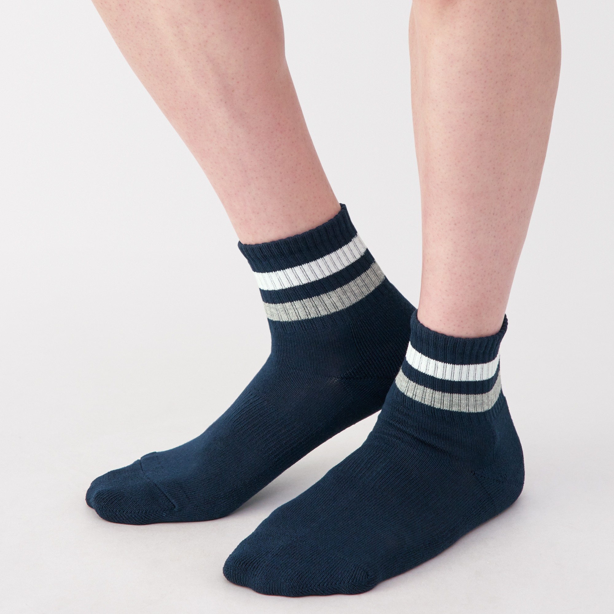 M's right angle pile short socks(Line)
