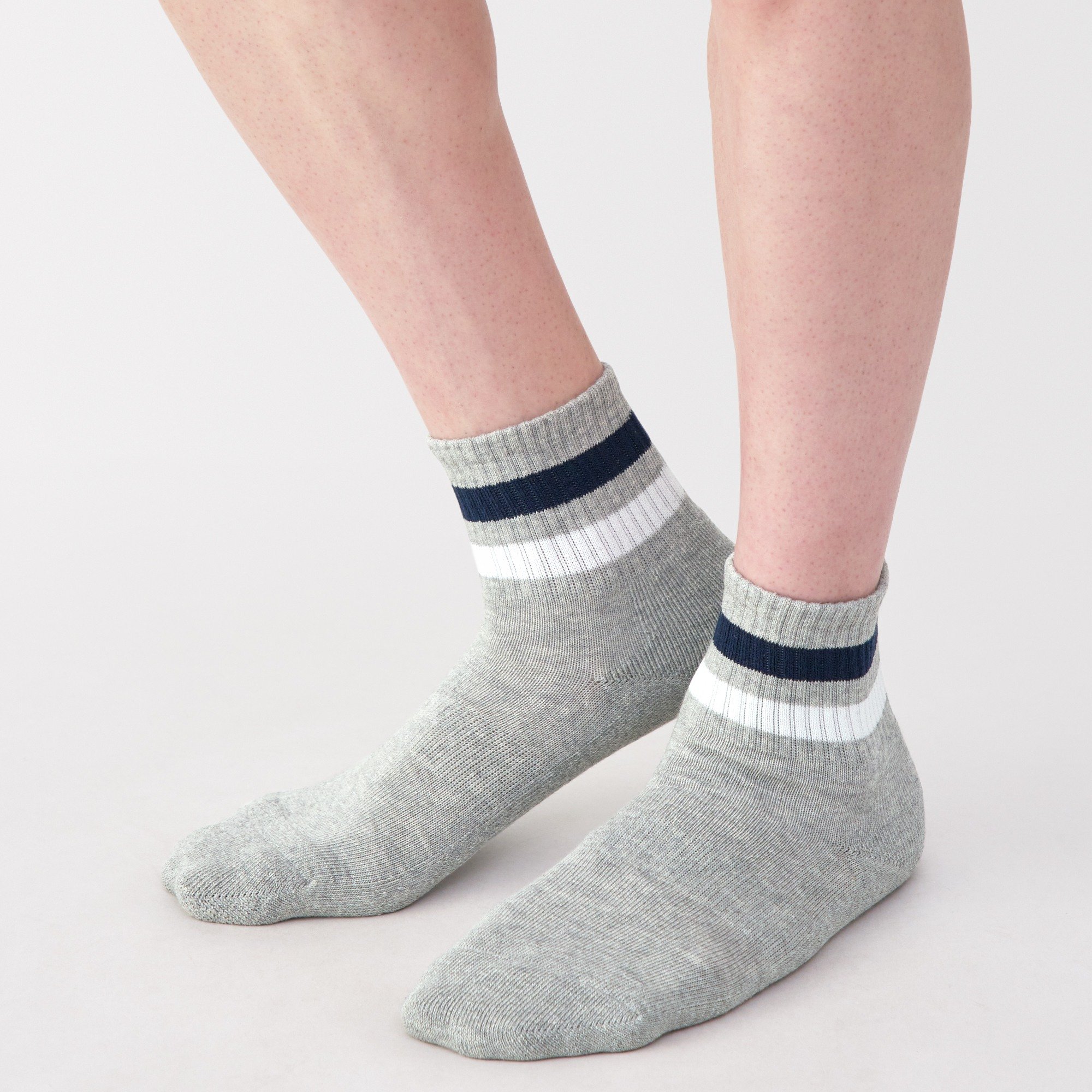 M's right angle pile short socks(Line)