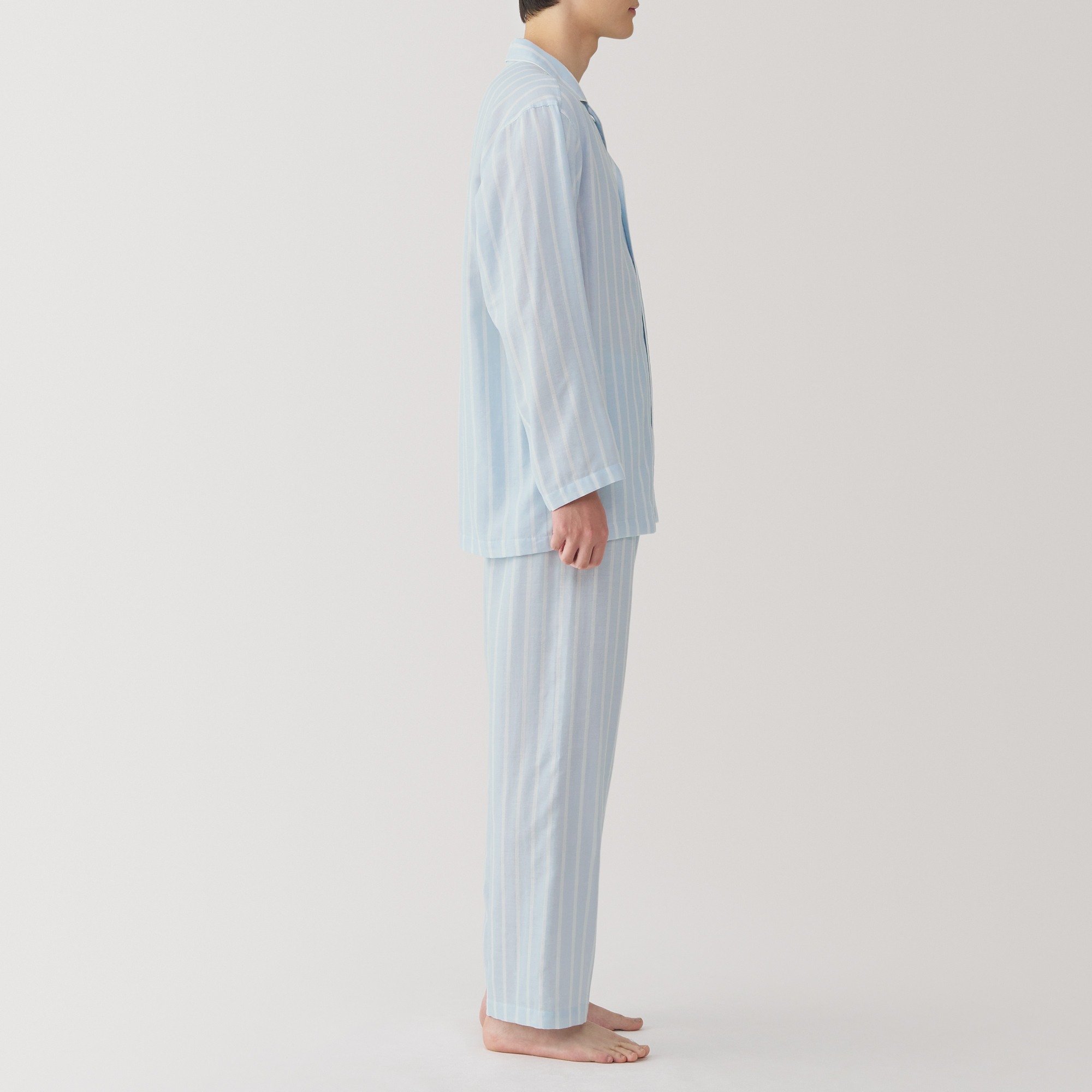 M's Side seamless Double gauze L/Slv pajamas