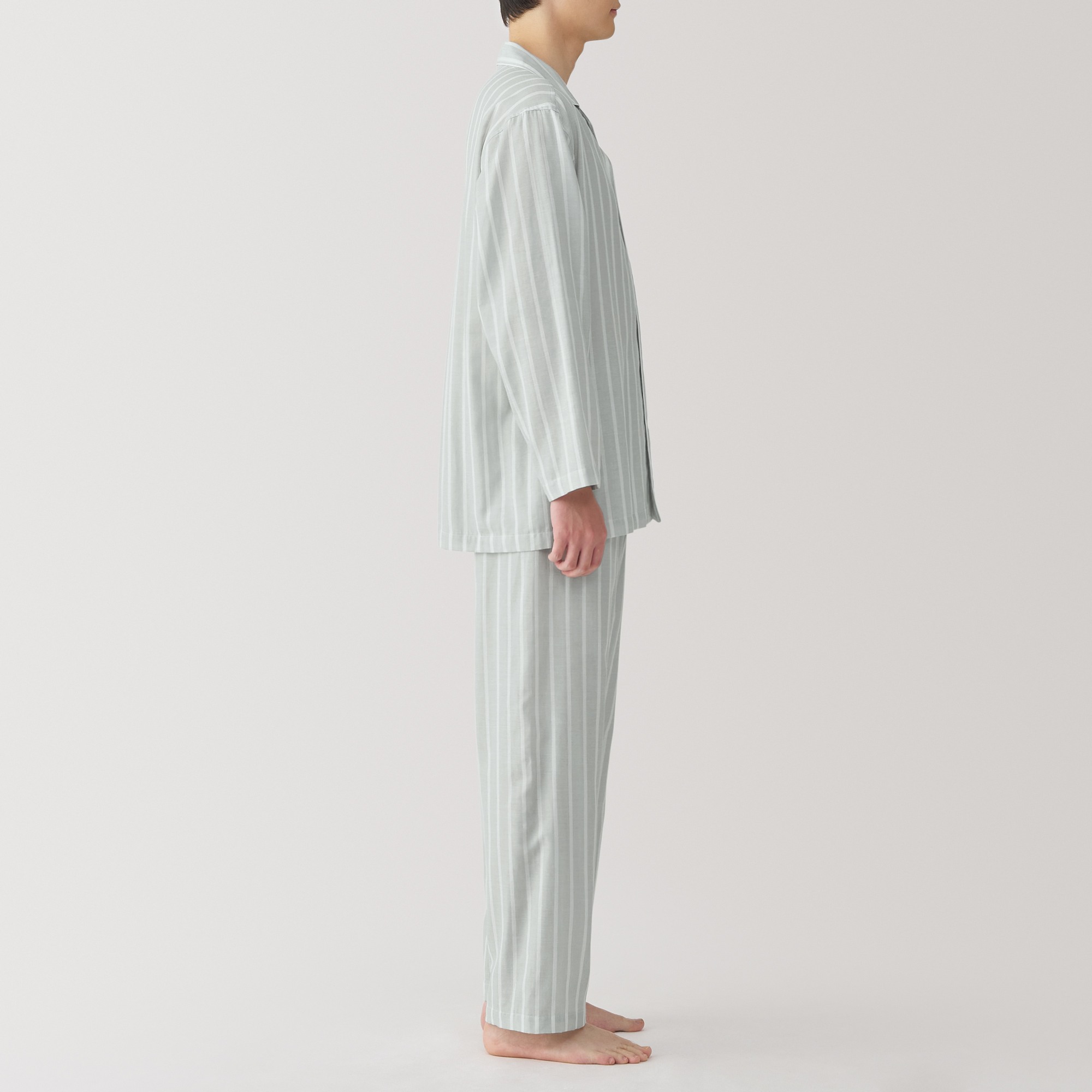 M's Side seamless Double gauze L/Slv pajamas