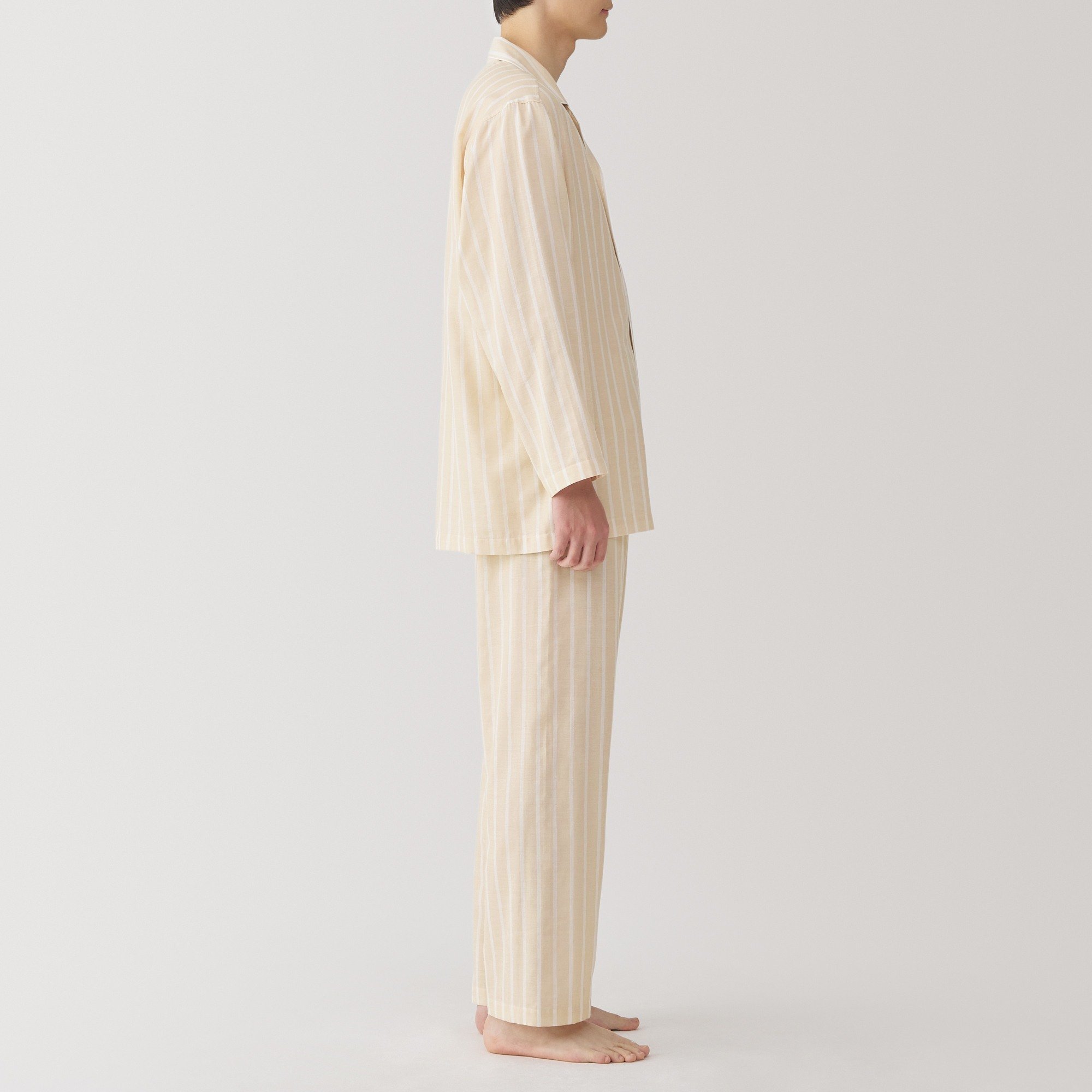 M's Side seamless Double gauze L/Slv pajamas