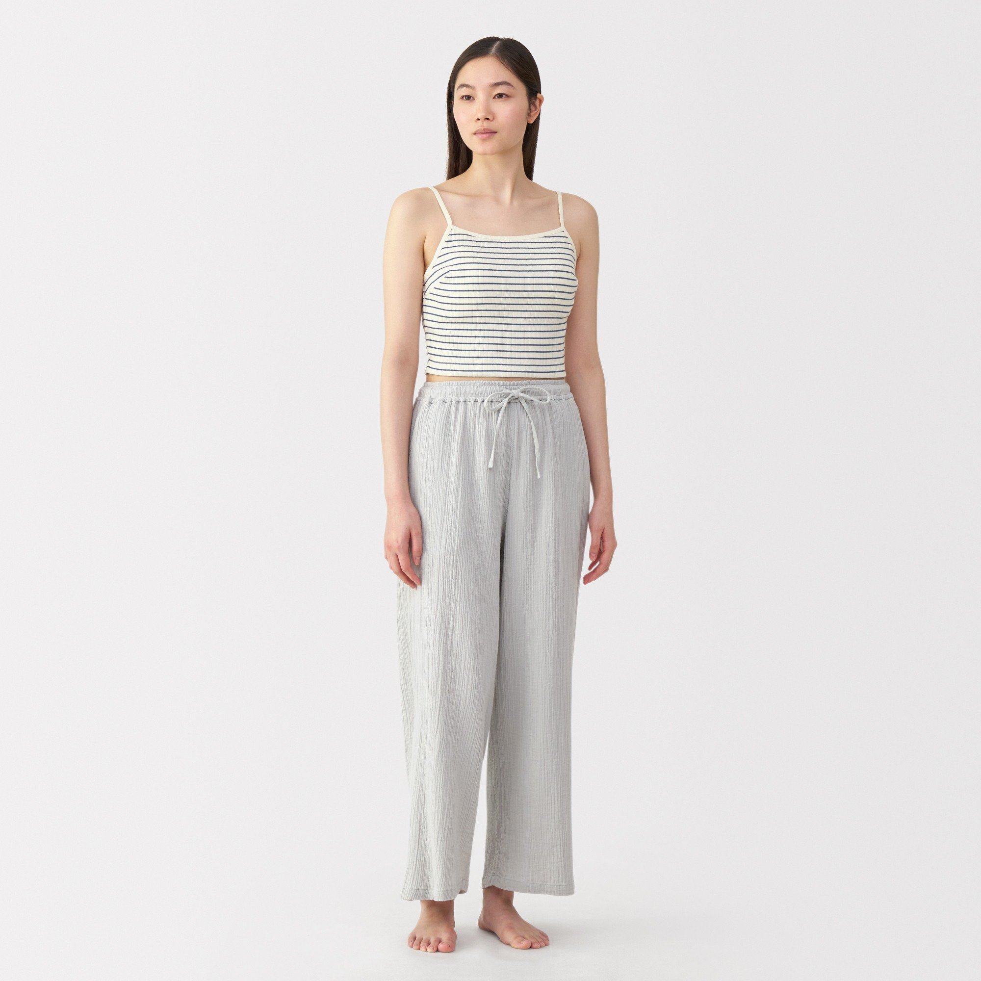 W's Cotton stretch ribbed cropped bra camisole