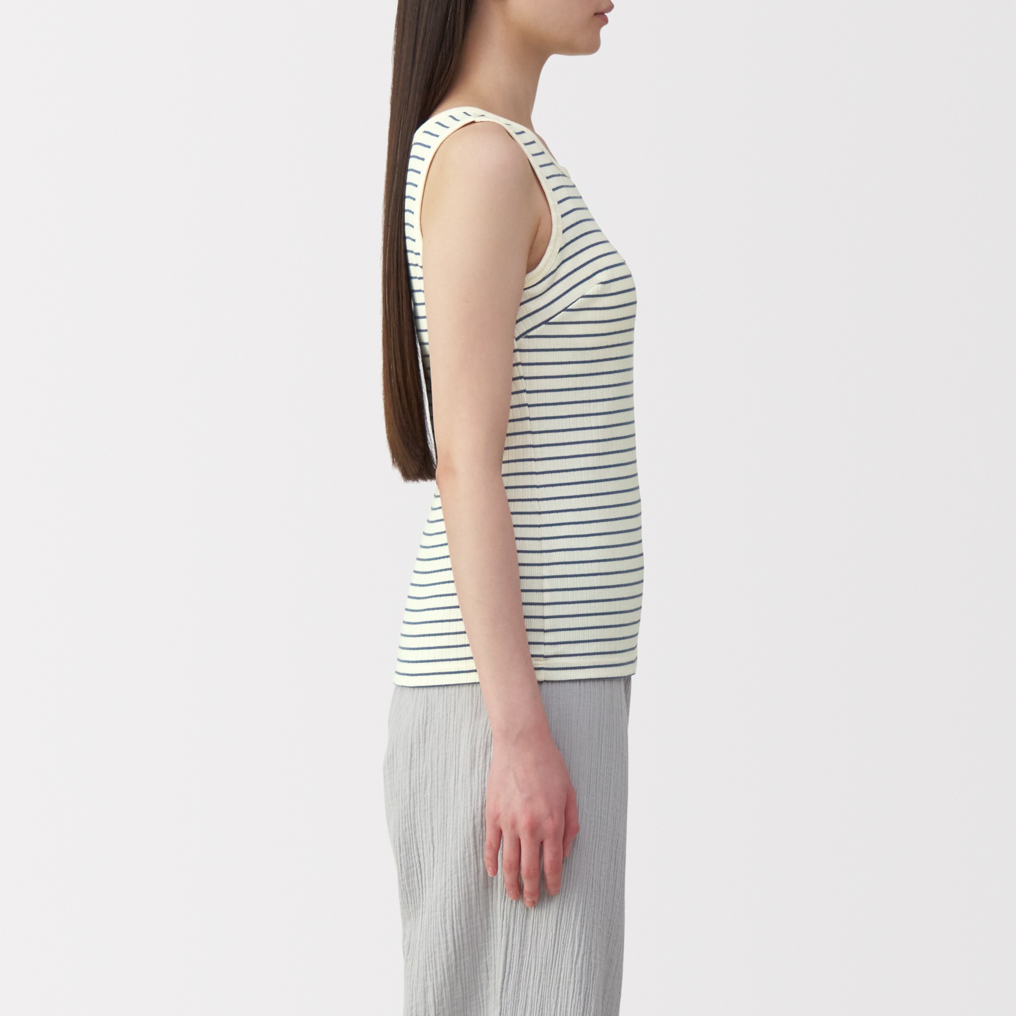 W's Cotton stretch ribbed bra tanktop