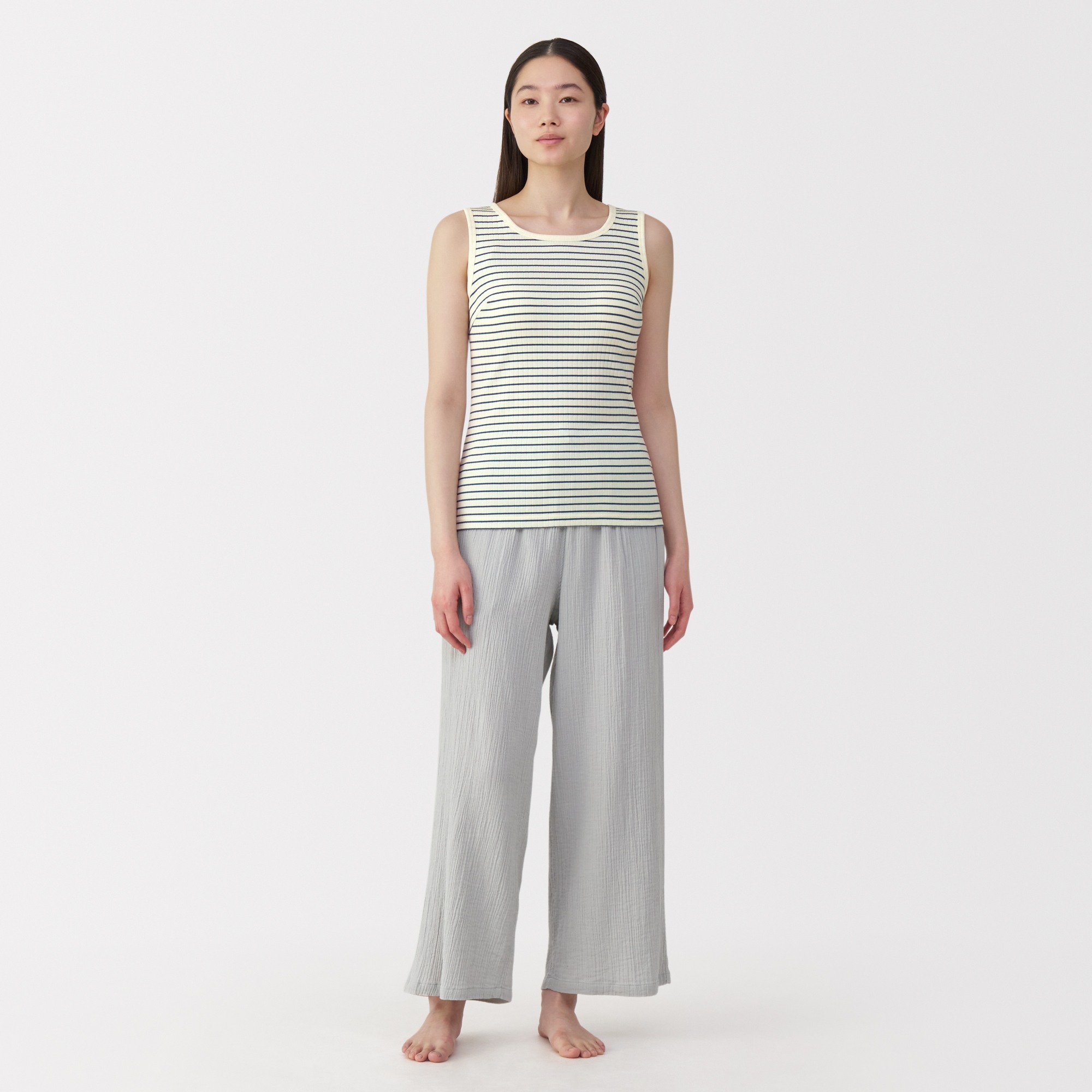 W's Cotton stretch ribbed bra tanktop
