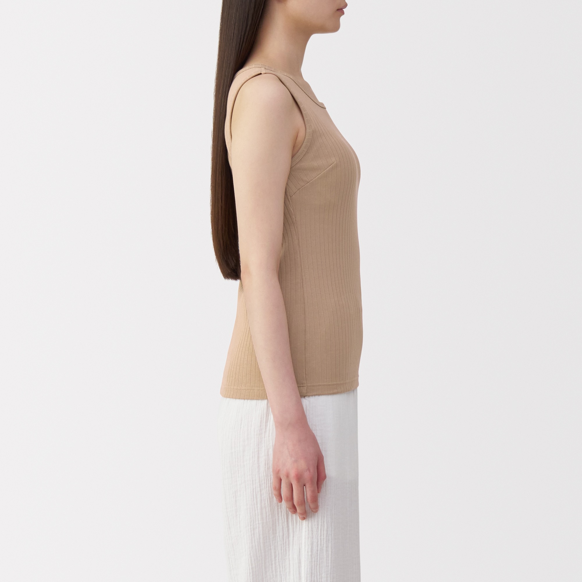 W's Cotton stretch ribbed bra tanktop