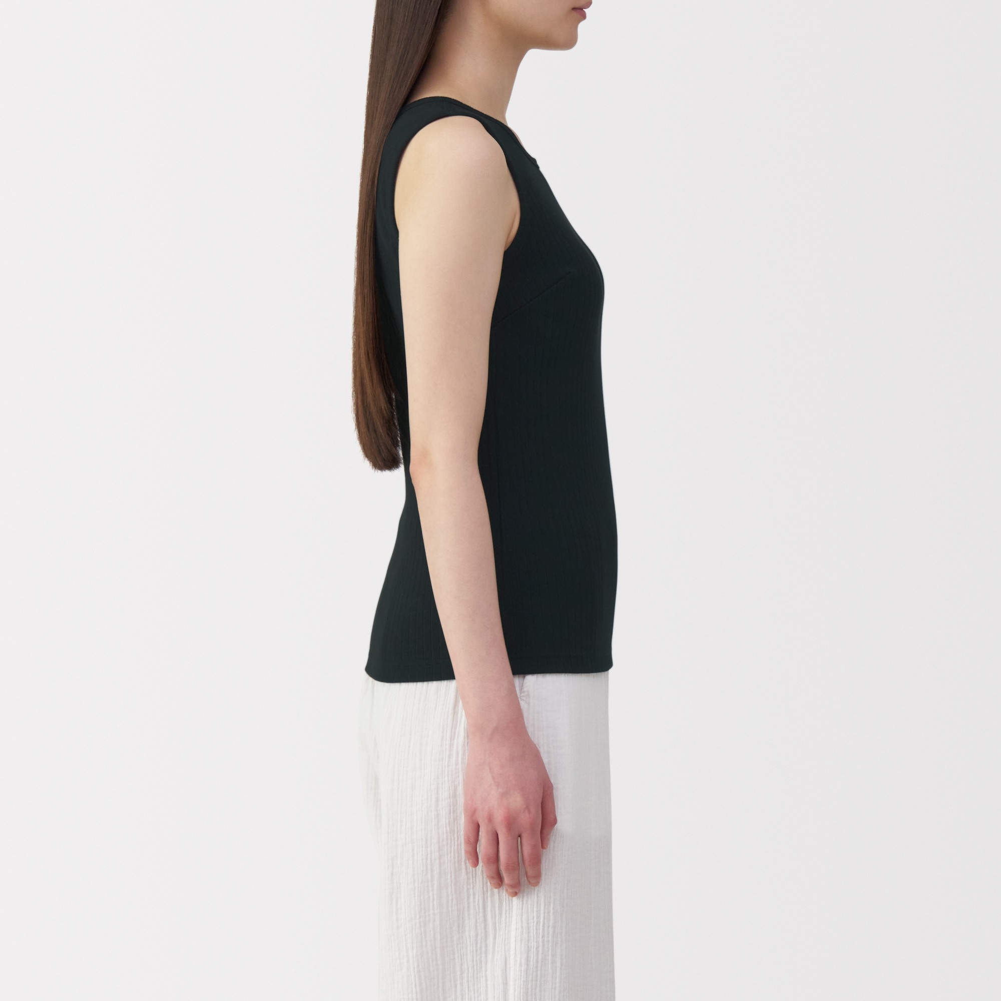 W's Cotton stretch ribbed bra tanktop