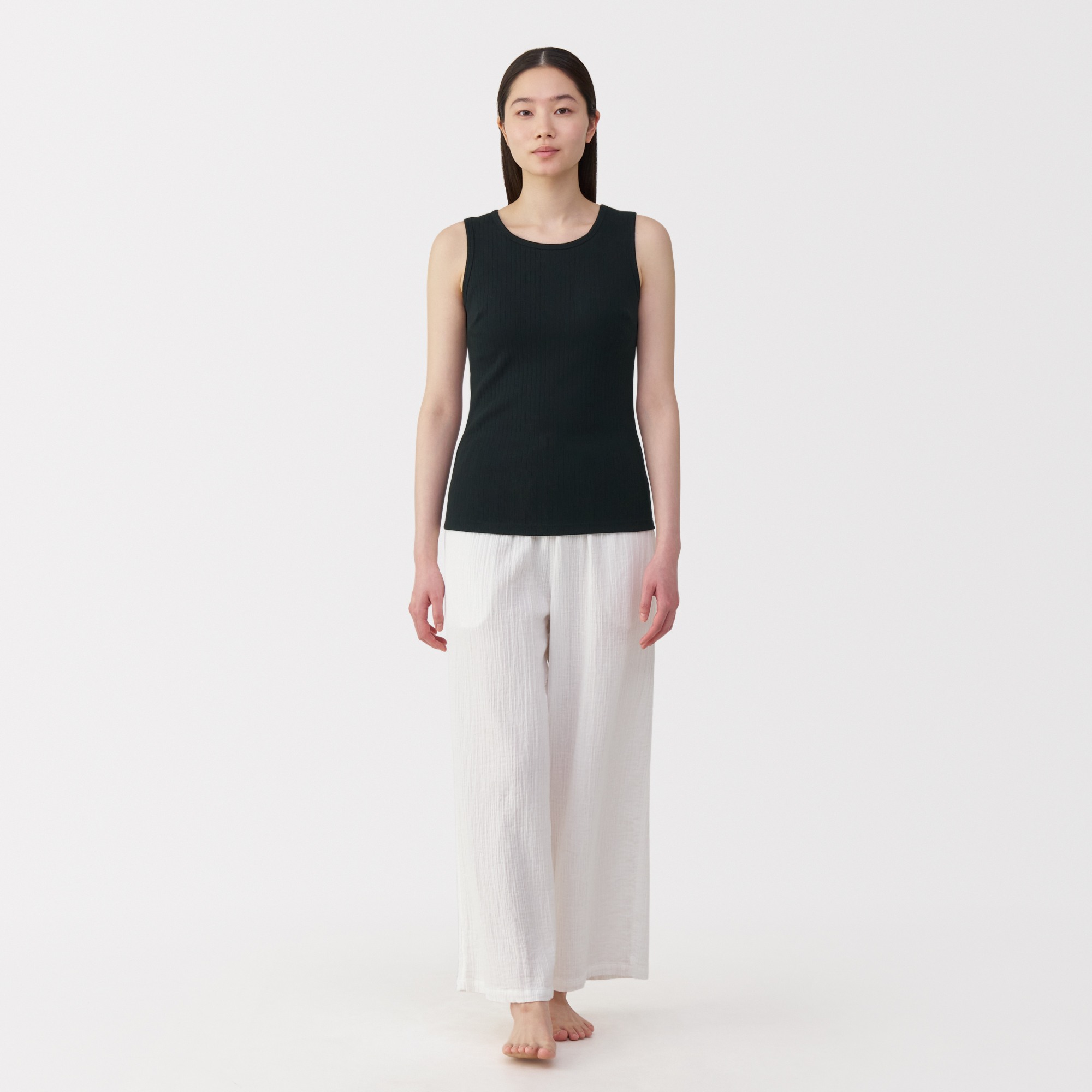 W's Cotton stretch ribbed bra tanktop