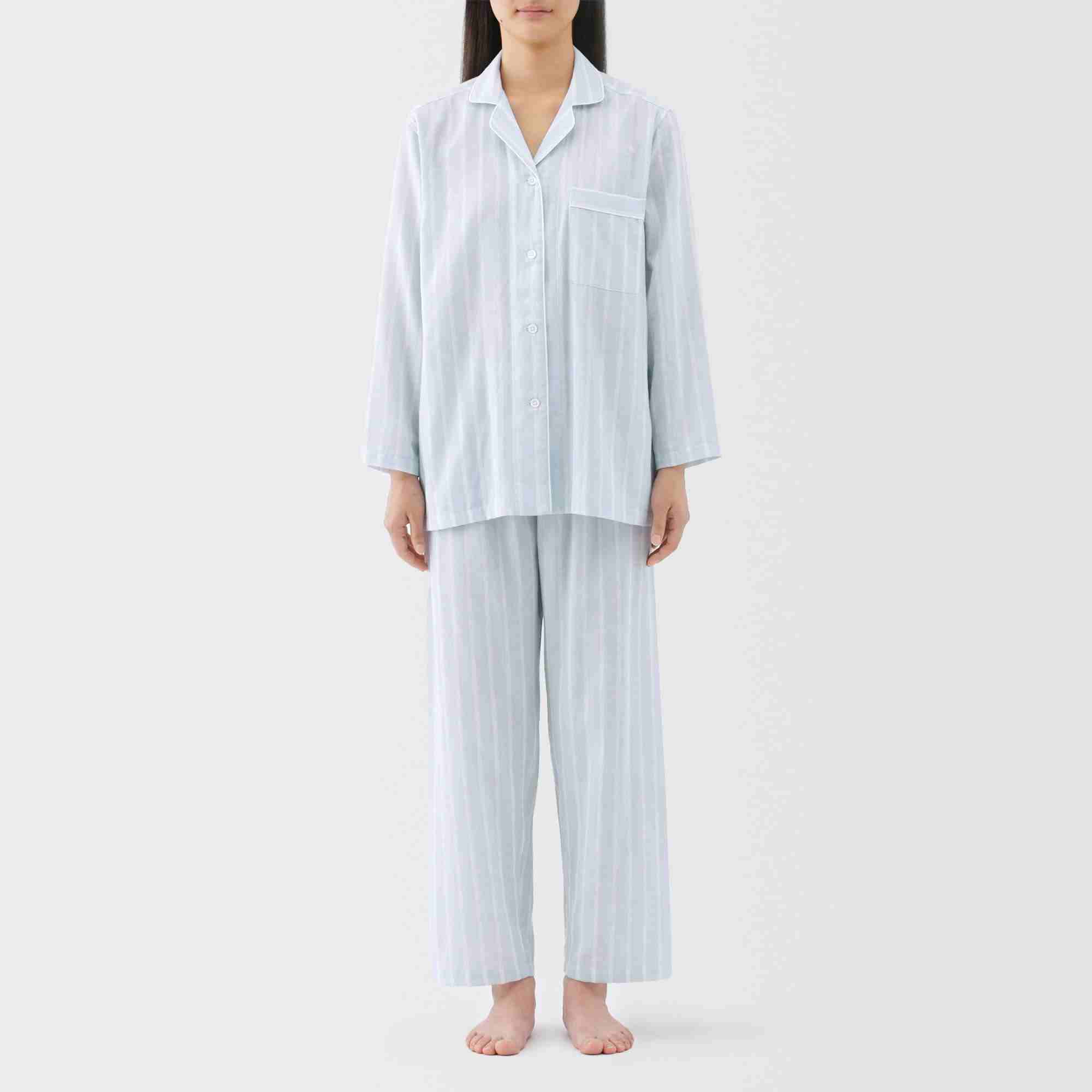 W's Side seamless double gauze L/S pajamas