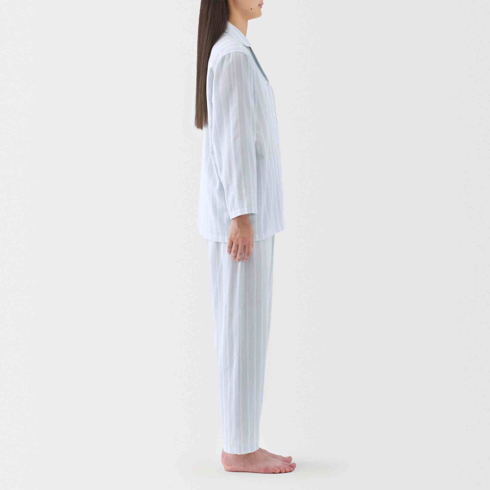 W's Side seamless double gauze L/S pajamas