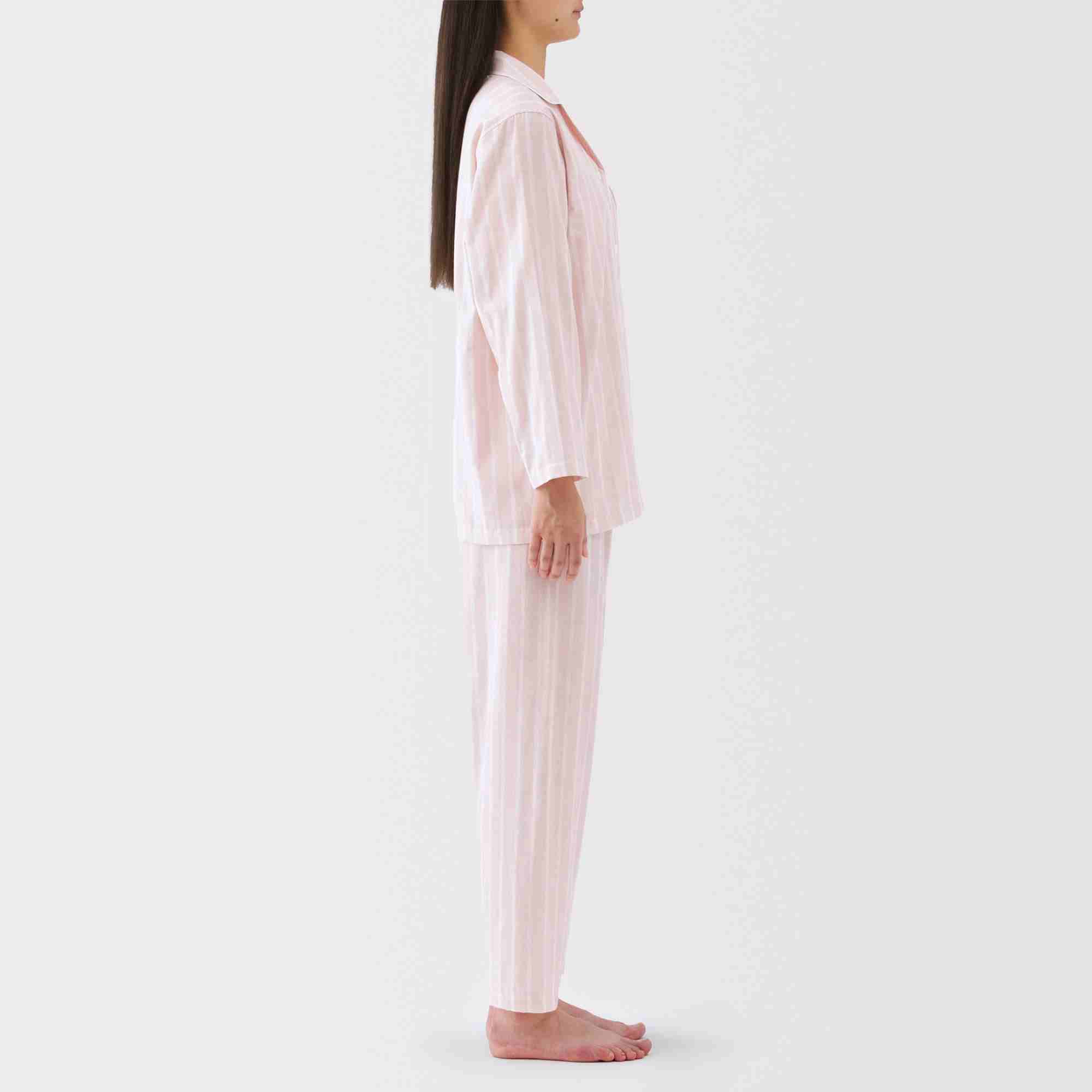 W's Side seamless double gauze L/S pajamas