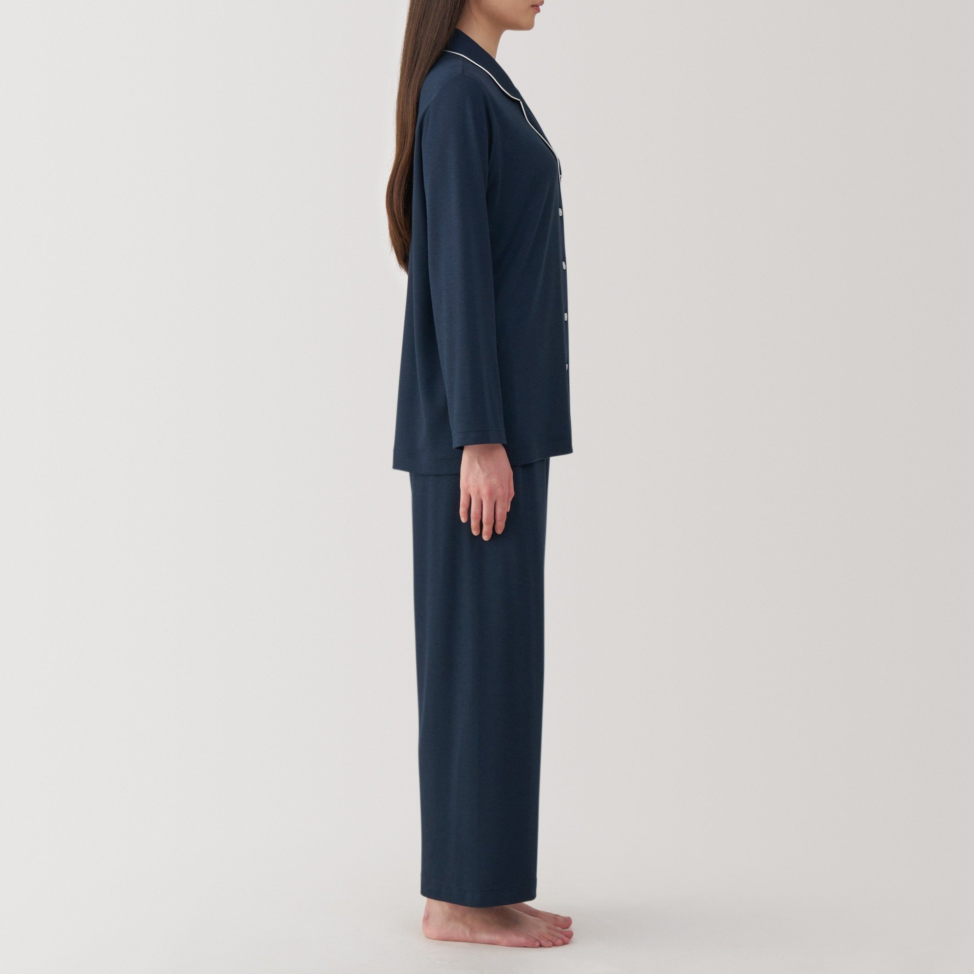 Side seamless lyocell blended  Long Sleeve pajamas