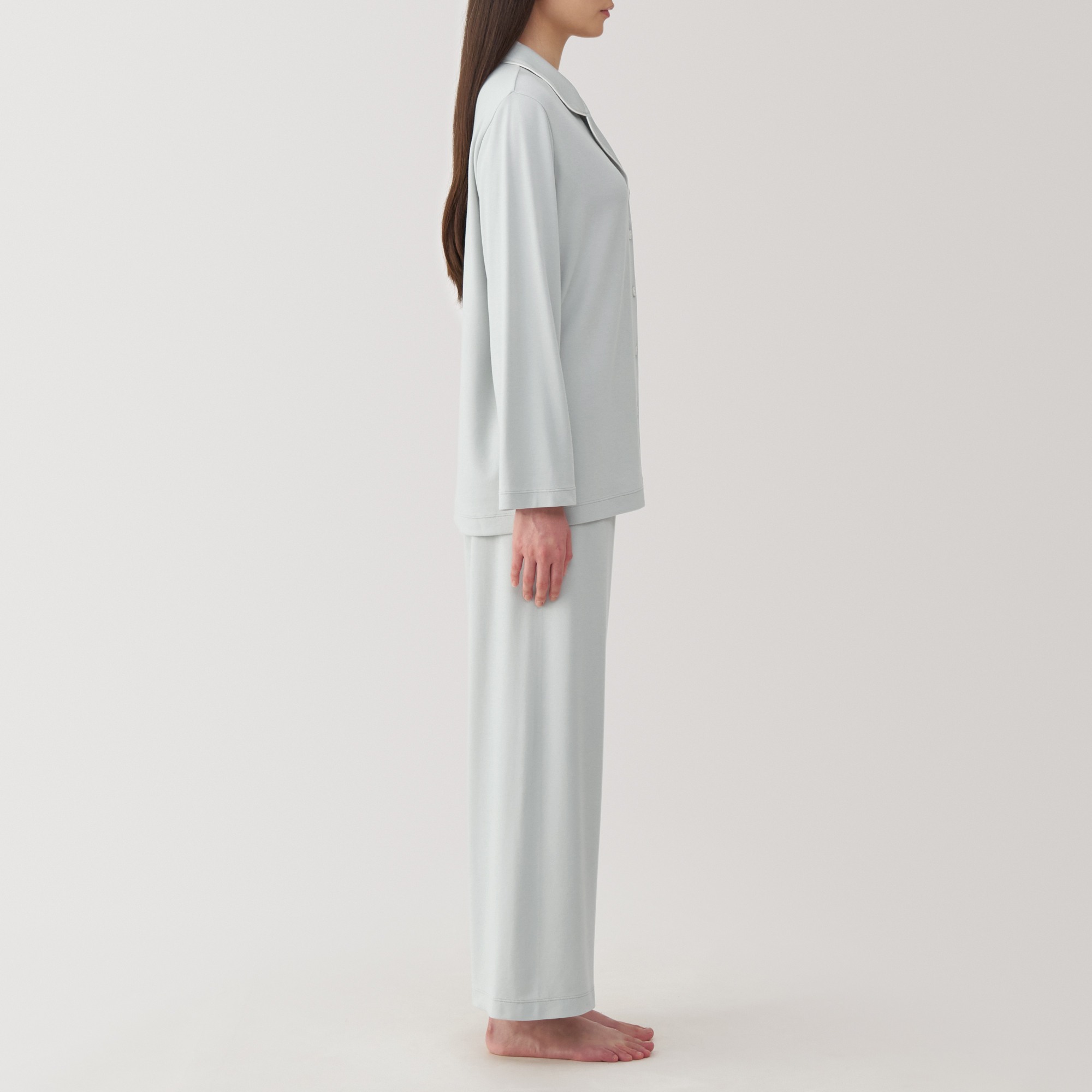 Side seamless lyocell blended Long Sleeve pajamas