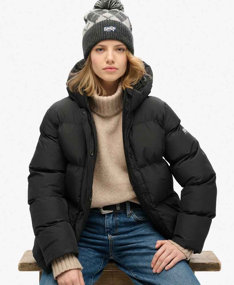HOODED 5 BAFFLE SPORTS PUFFER