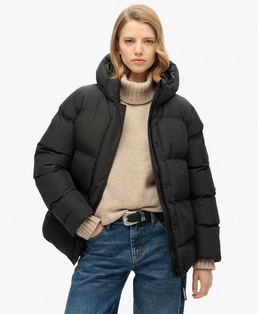 HOODED 5 BAFFLE SPORTS PUFFER