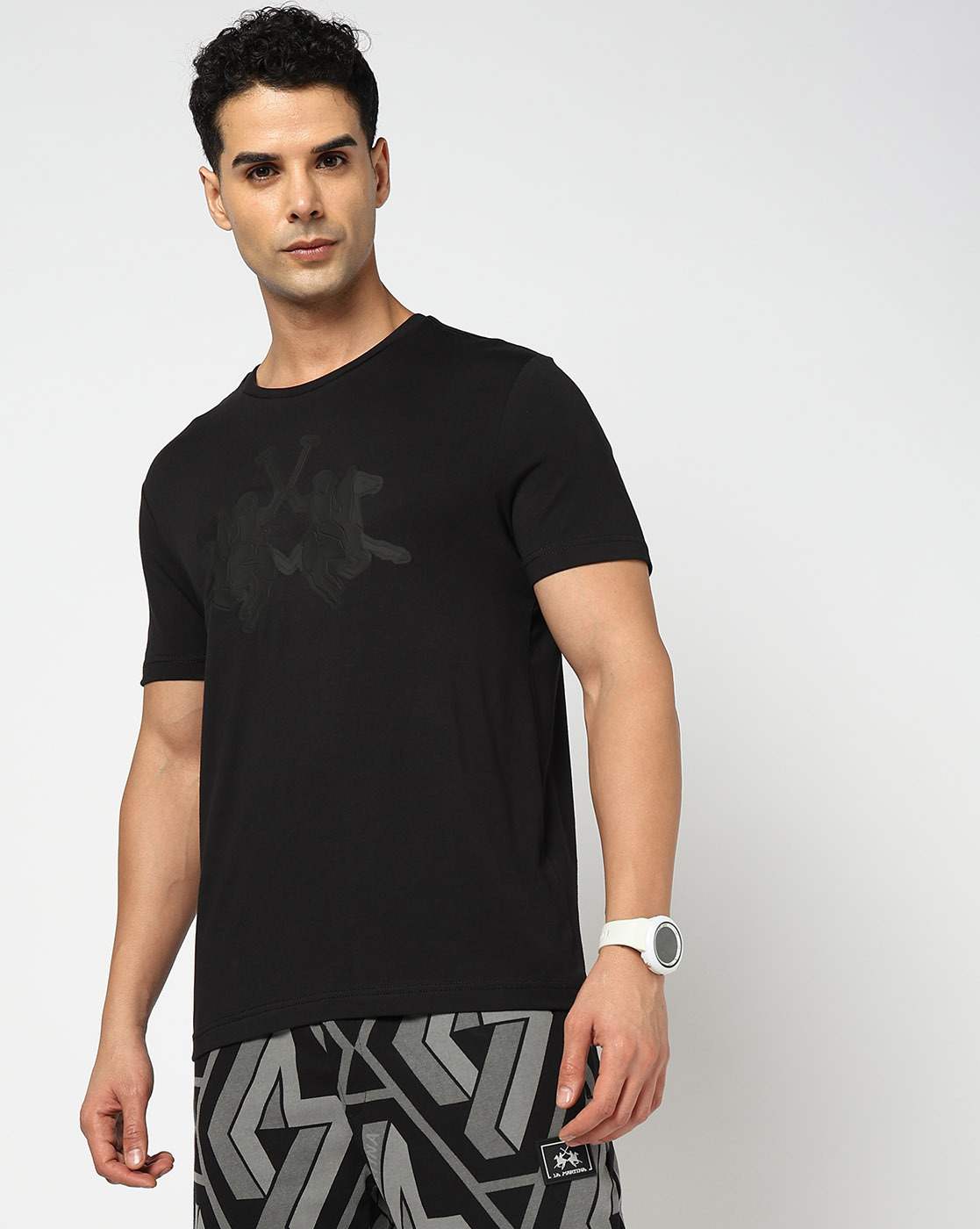 Cotton Solid Slim Fit Crew Neck Tshirt with Stretch