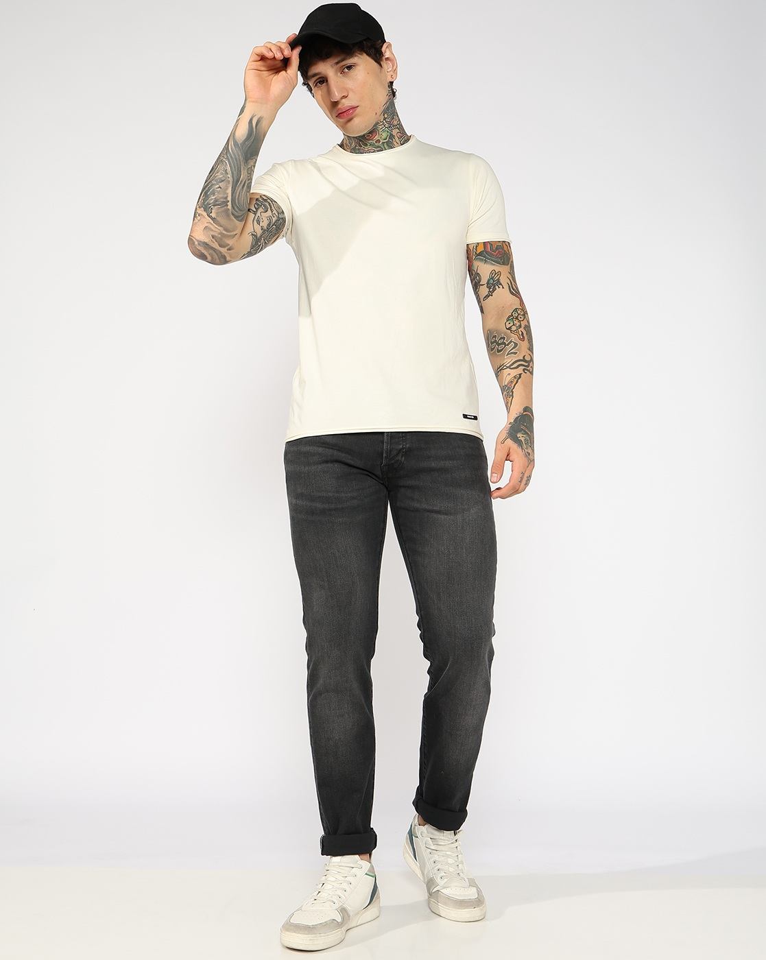 GAS | Slim Fit Light Black Jeans With Button Closure