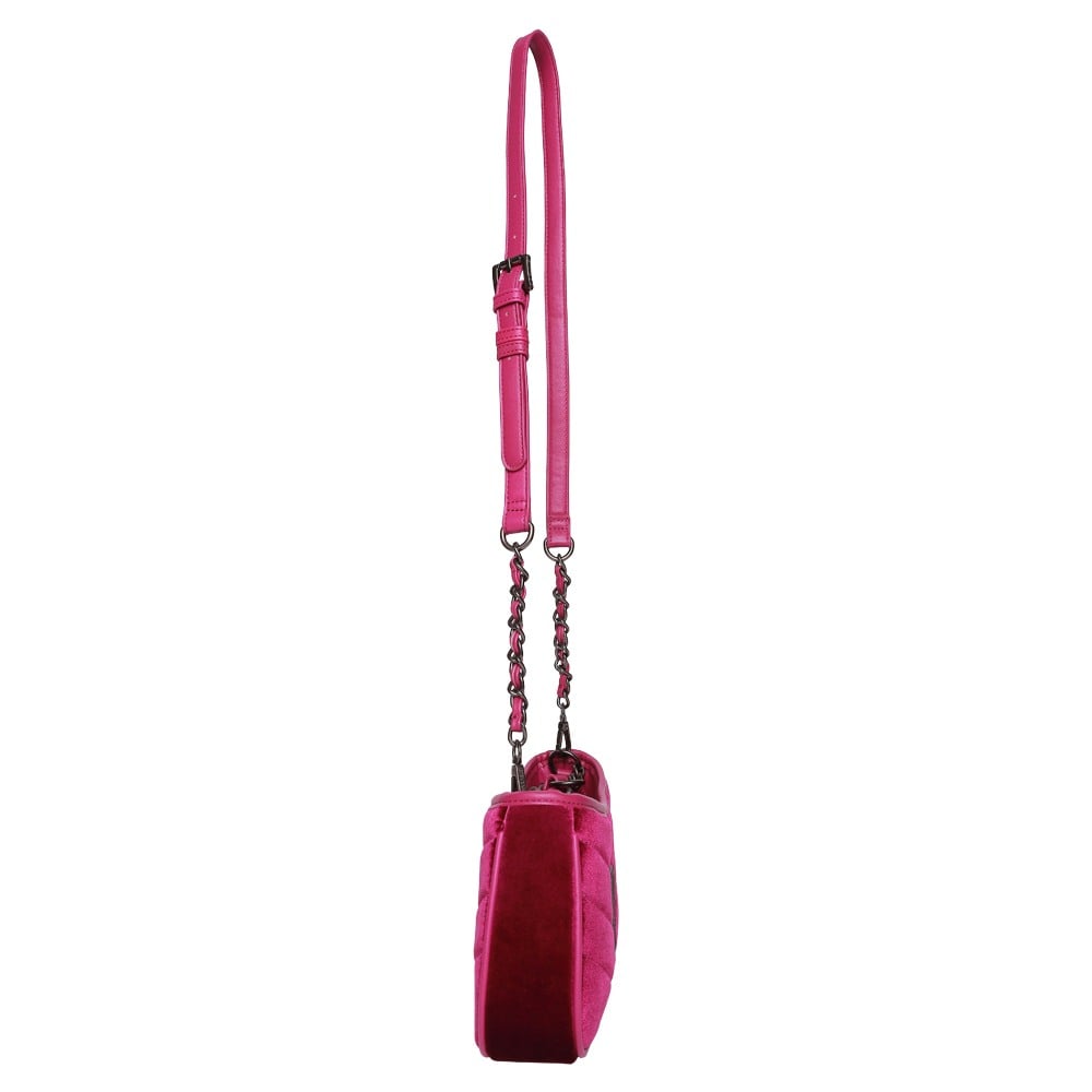 Bzoia Velvet Dark Fuschia Crossbody