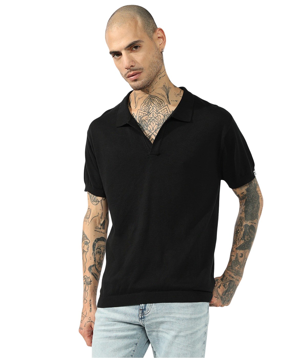 GAS | Solid Regular Fit Cotton Flatknit Polo