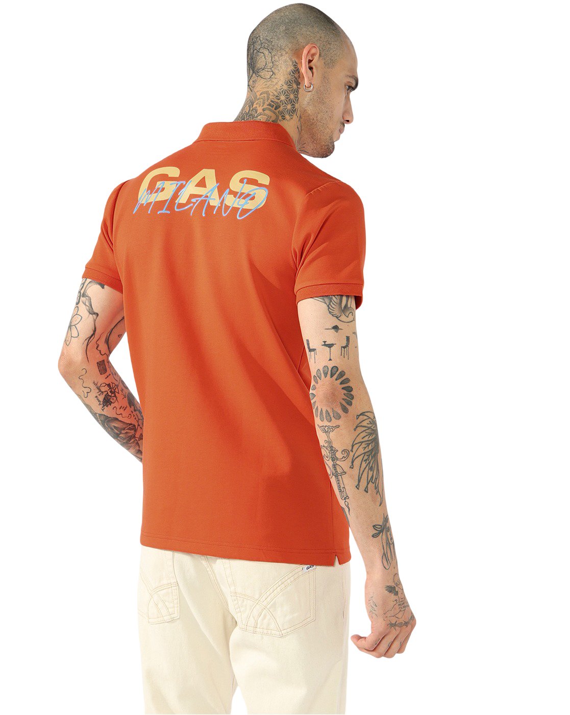 GAS | Regular fit polo with printed chest and sleeve text.