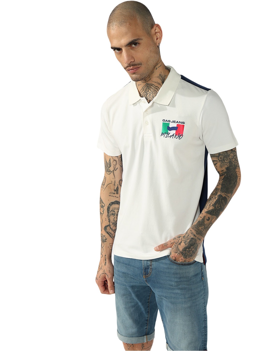 GAS | Short Sleeve Polo T-Shirt with Contrast Side Panels