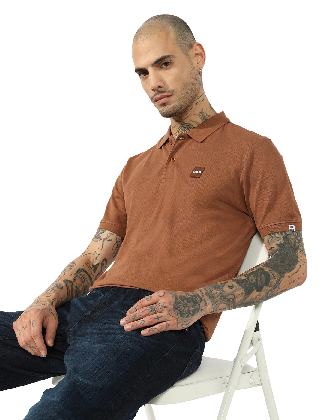 GAS | GAS" Embroidered Logo Regular fit Polo T-Shirt