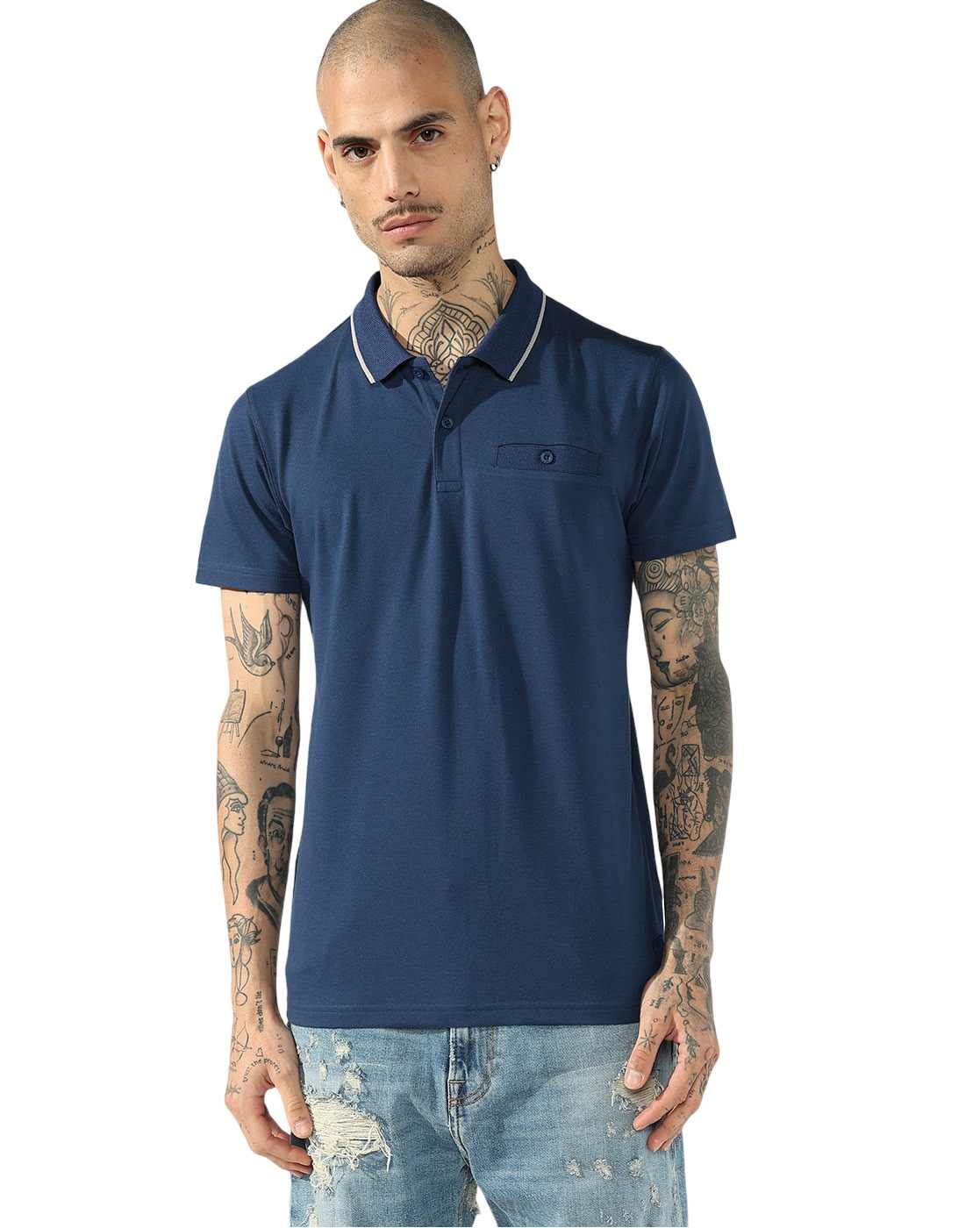 GAS | Regular Fit Polo T-Shirt with Color-Tipped Collar
