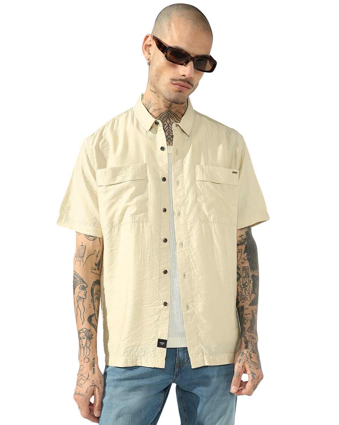 GAS | Men's Short Sleeve Dual Patch Pockets Shirt