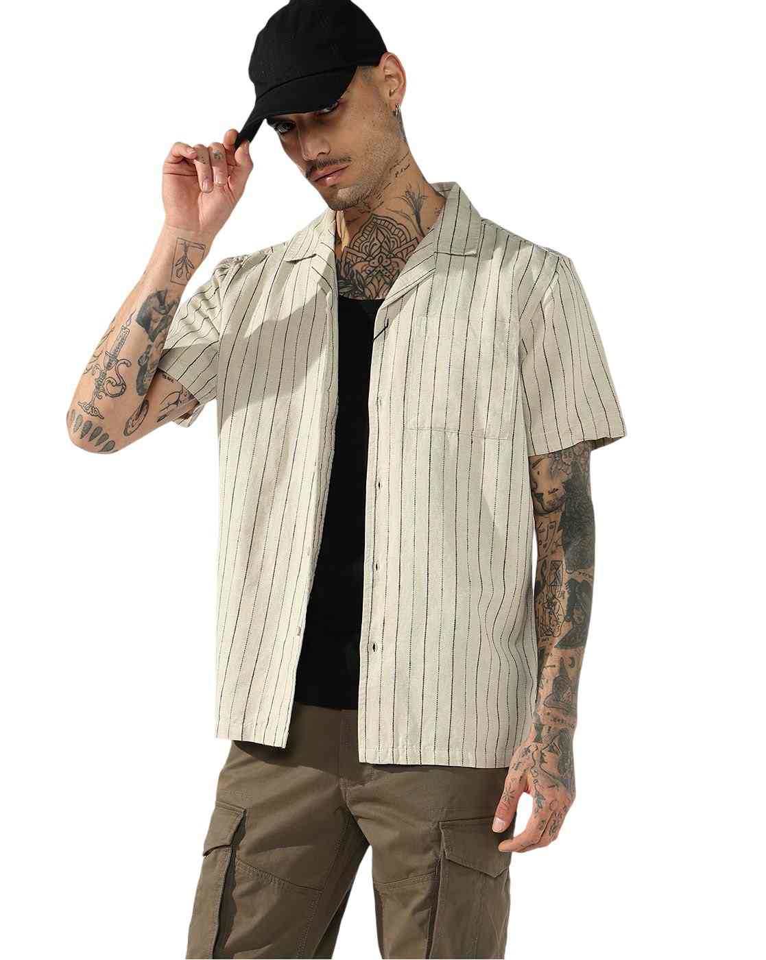 GAS | Typo Print Resort Collar Short Sleeve Regular Fit Shirt