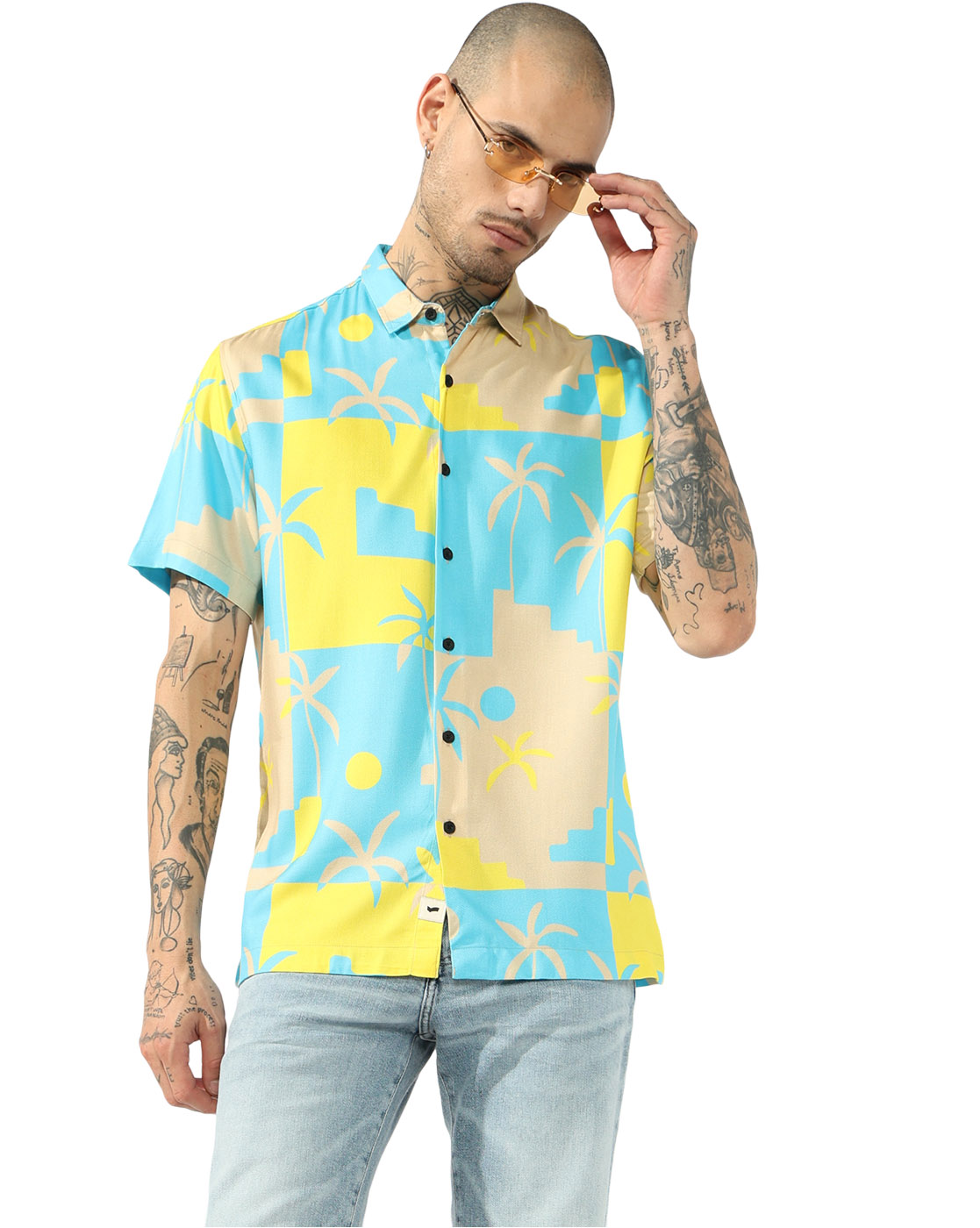 GAS | Men's Tropical Print Cuban Collar Shirt
