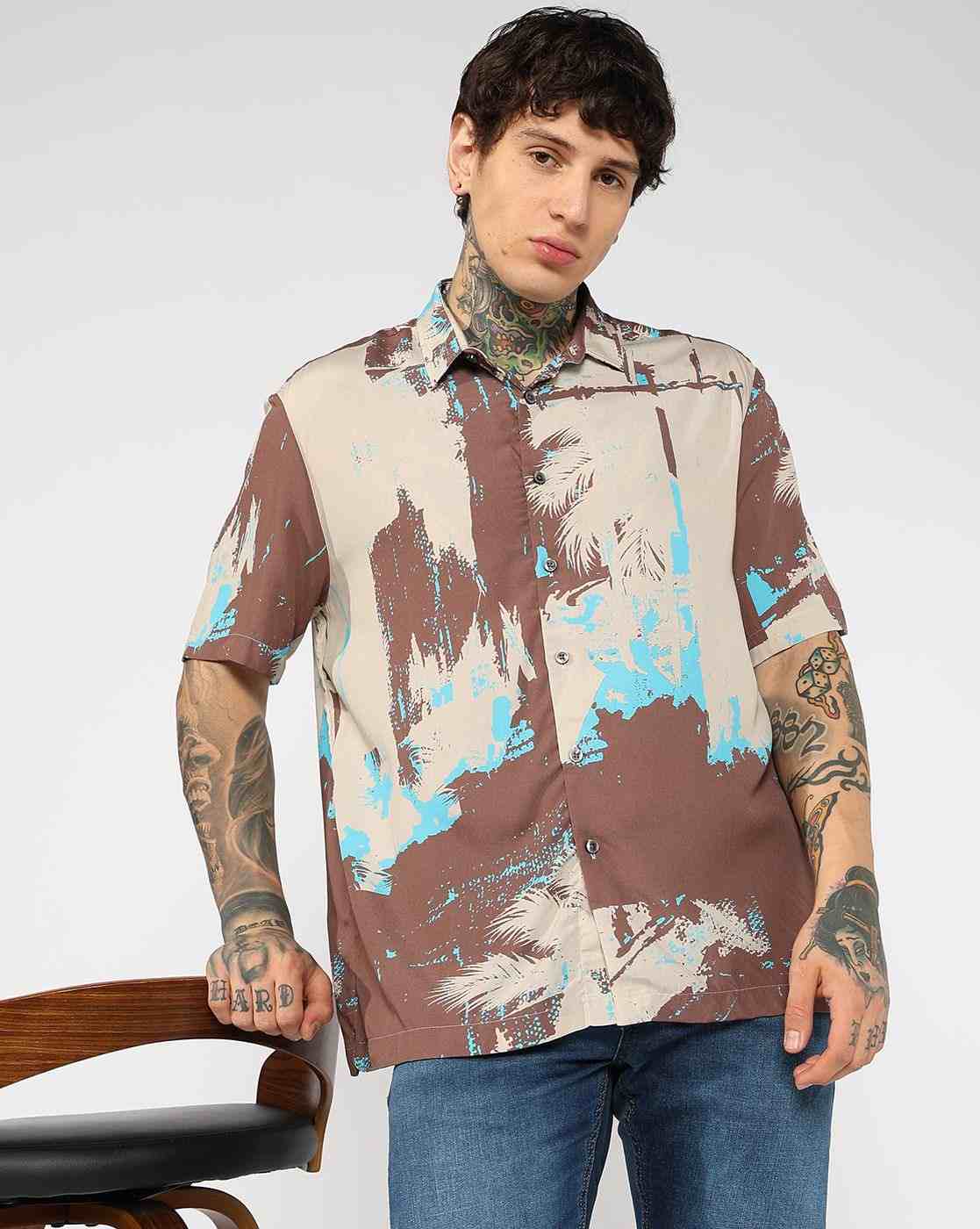 GAS | Boxy Fit Short Sleeve Shirt with Graphic Print