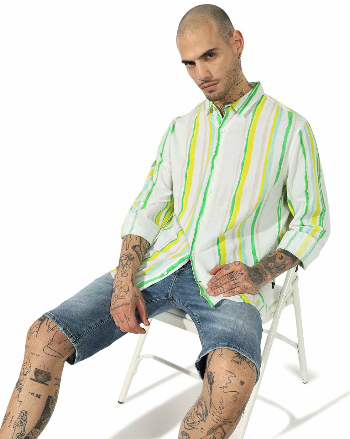GAS | Striped Long-Sleeve Button-Up Shirt