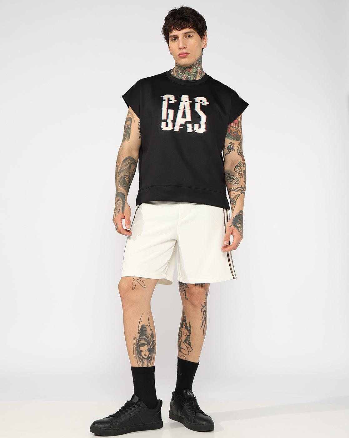 GAS | Waffle Knit Pullover Shorts With Contrast Tape Detail