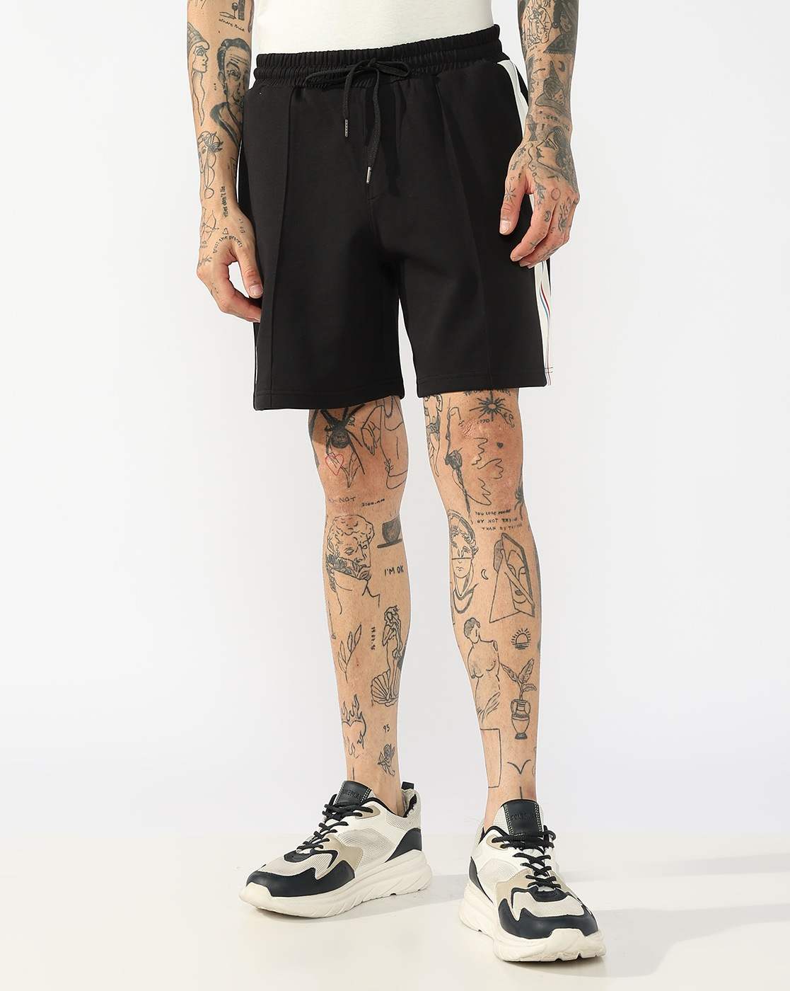 GAS | Elasticated Drawstring Boxy Fit Shorts With Side Stripe Detail
