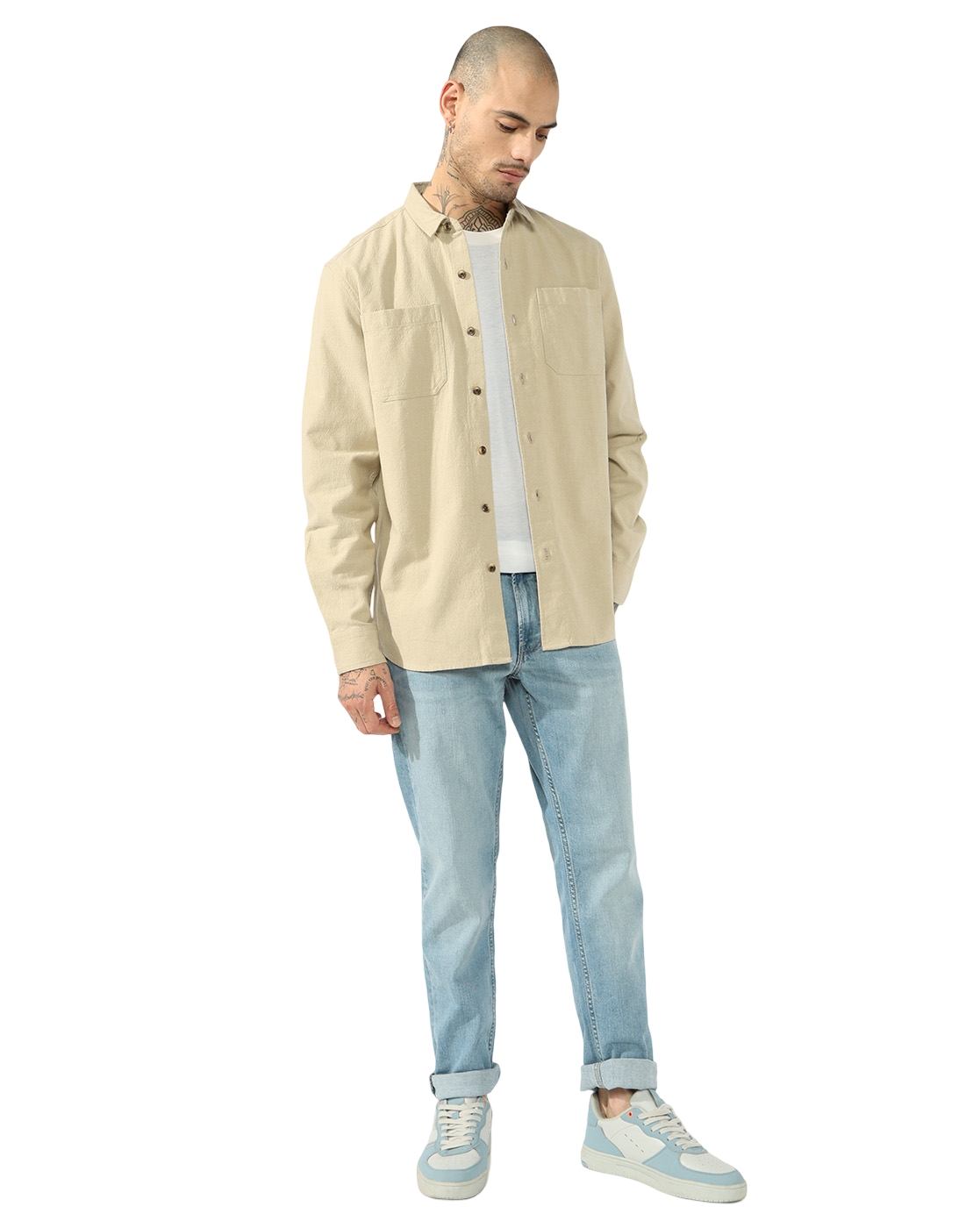 GAS | Men's Mid- Rise Tapered Fit Light Wash Jeans