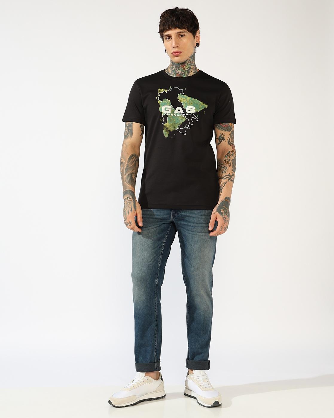 GAS | Mid-Rise Tapered Fit Heavy Wash Denim