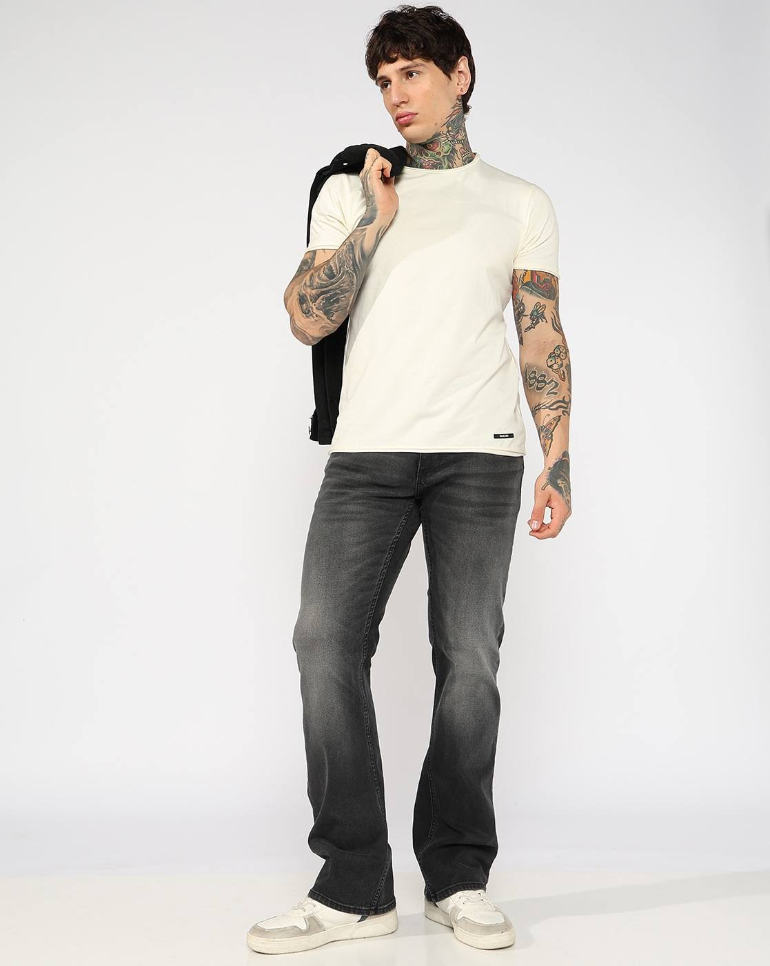 GAS | Men's Dark Grey Bell Bottom Jeans
