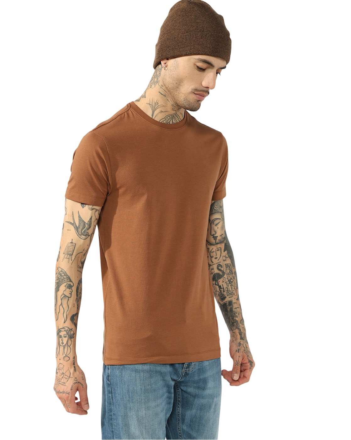 GAS | Cotton Spandex Solid Slim Fit Tee