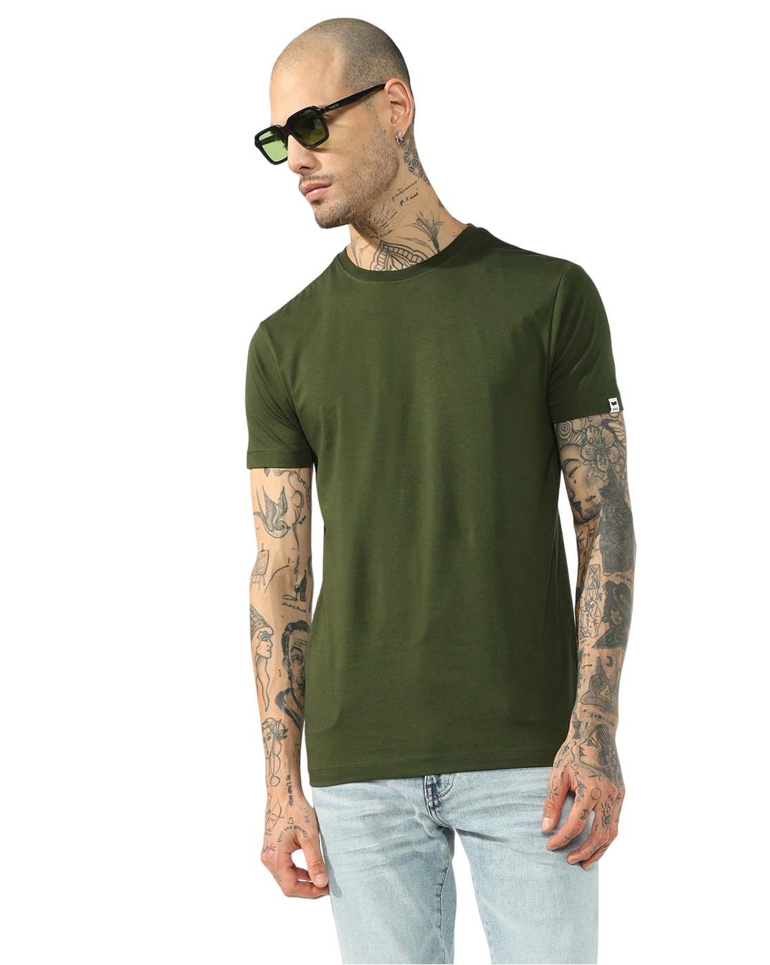 GAS | Cotton Spandex Solid Slim Fit Tee