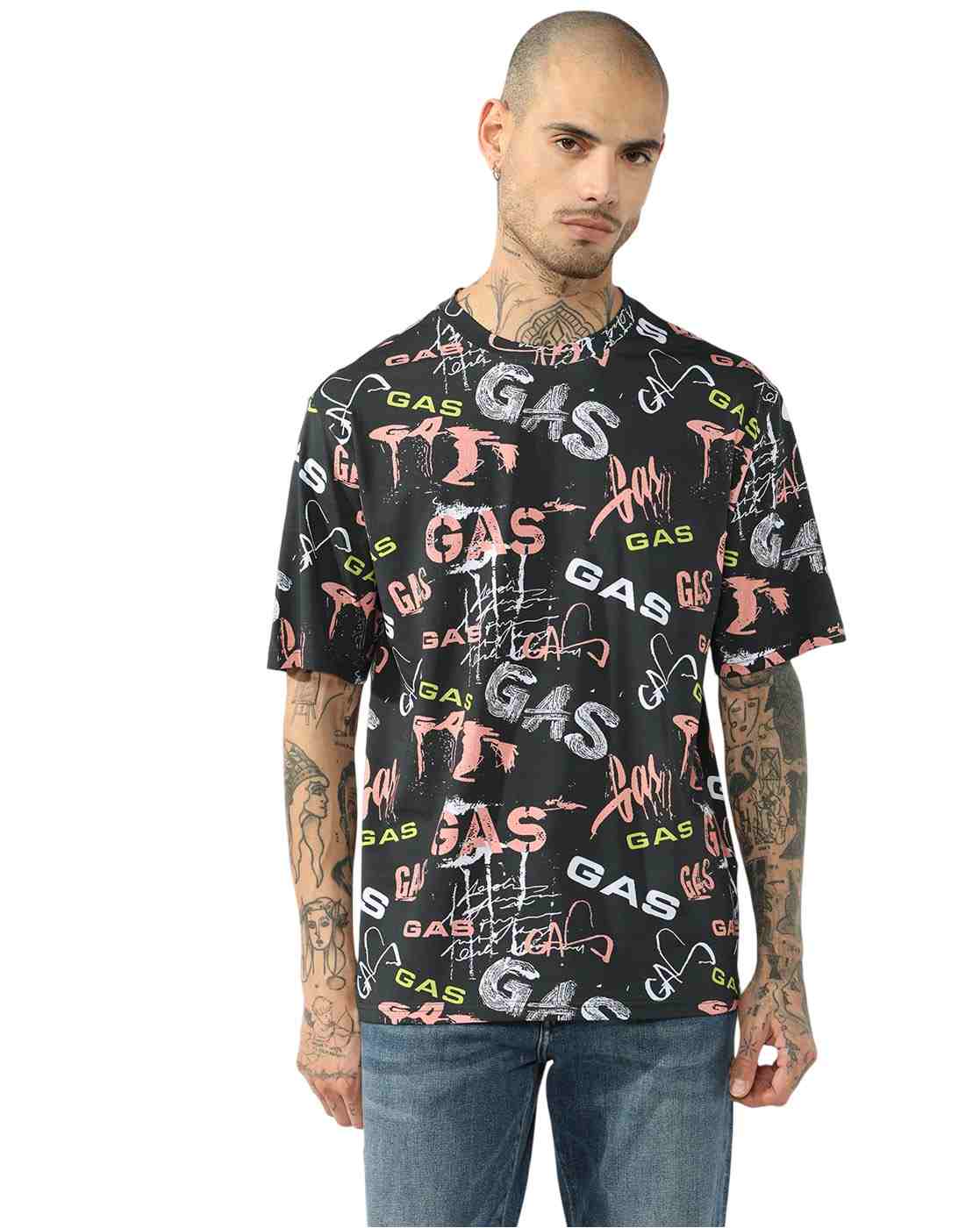 GAS | Cotton Spandex All Over Print Boxy Fit Tee
